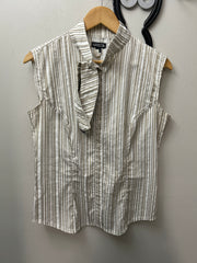 Arista Sleeveless Gold Striped Shirt Medium