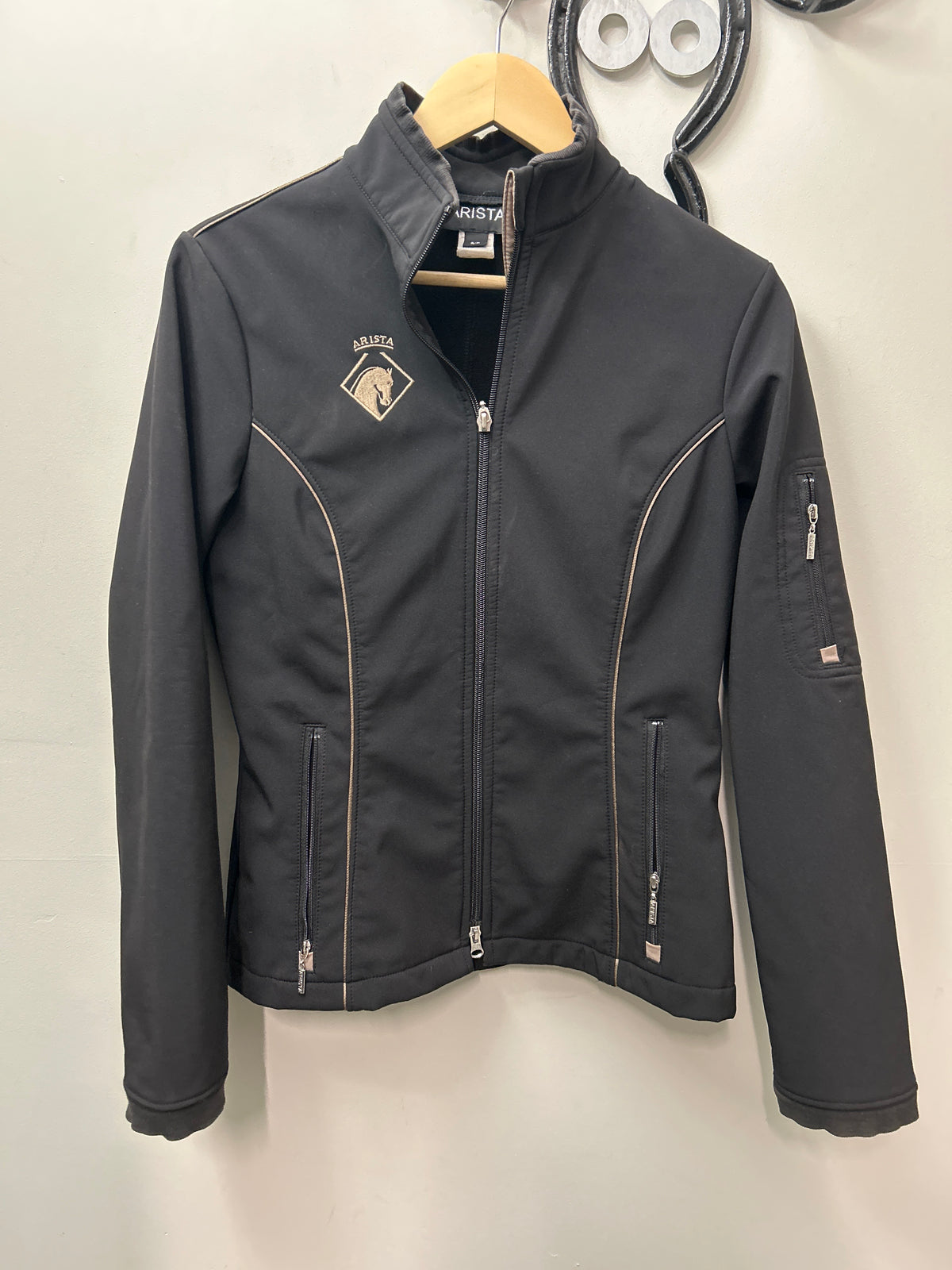 Arista Softshell Black Jacket Small-Jacket-Consignment-Evolution Equestrian Co.