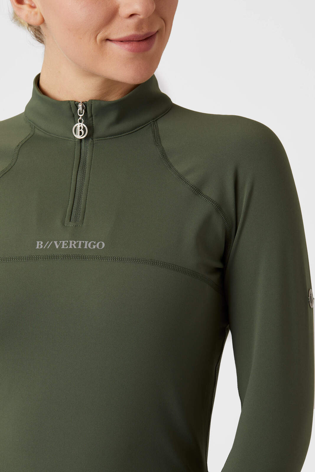 B Vertigo Olive Green Technical Shirt 14-Vest-Consignment-Evolution Equestrian Co.