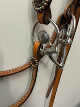 Load image into Gallery viewer, Light Oil Headstall with Snaffle and Reins

