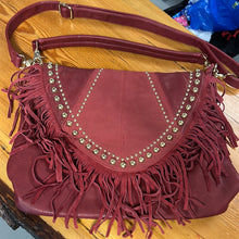 Load image into Gallery viewer, Red Fringe Western Purse
