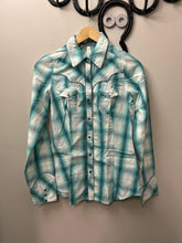 Load image into Gallery viewer, Roper Turquoise Long Sleeve Western Shirt Small
