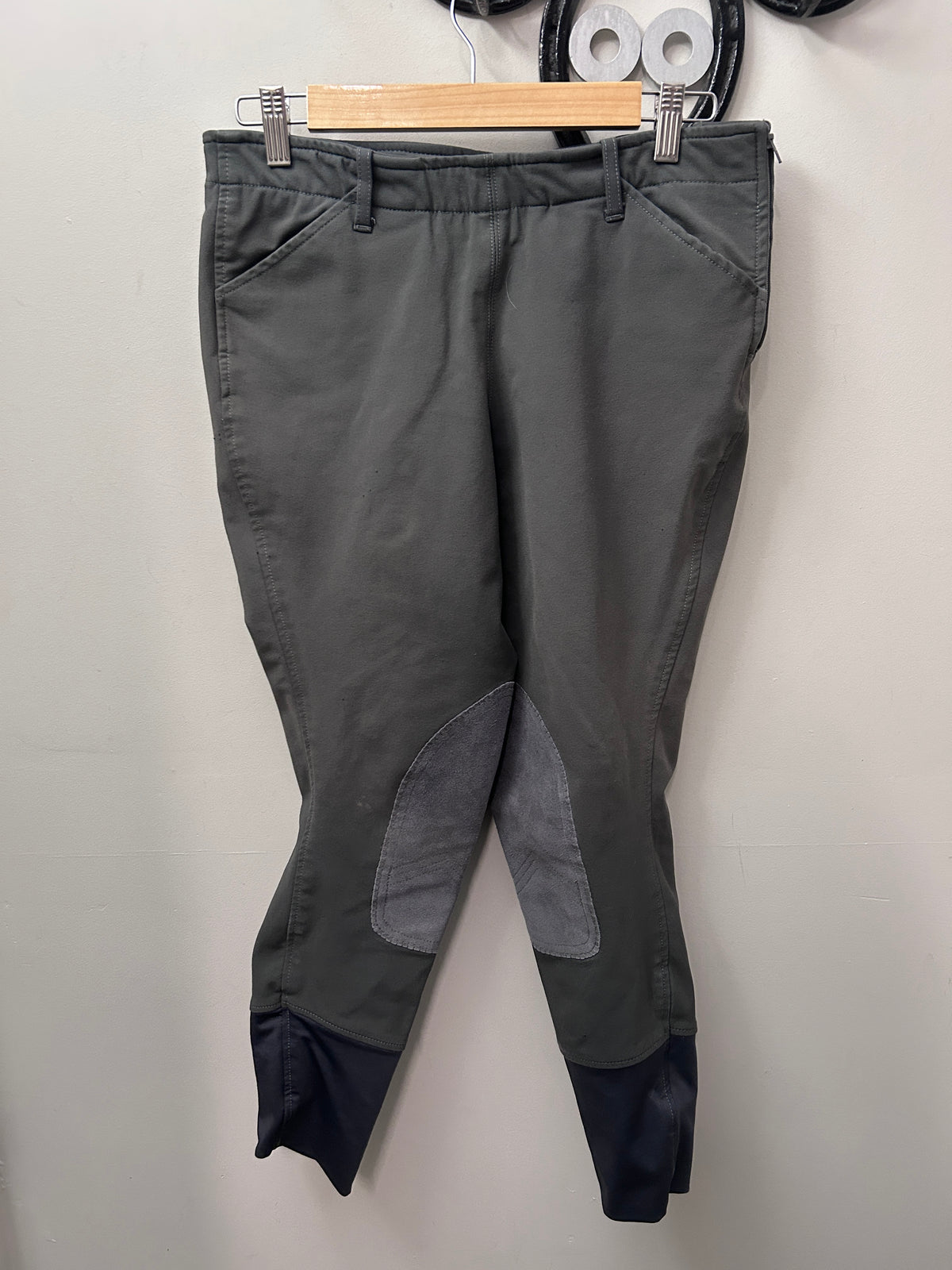 Elation Platinum Side Zip Grey Breeches 30