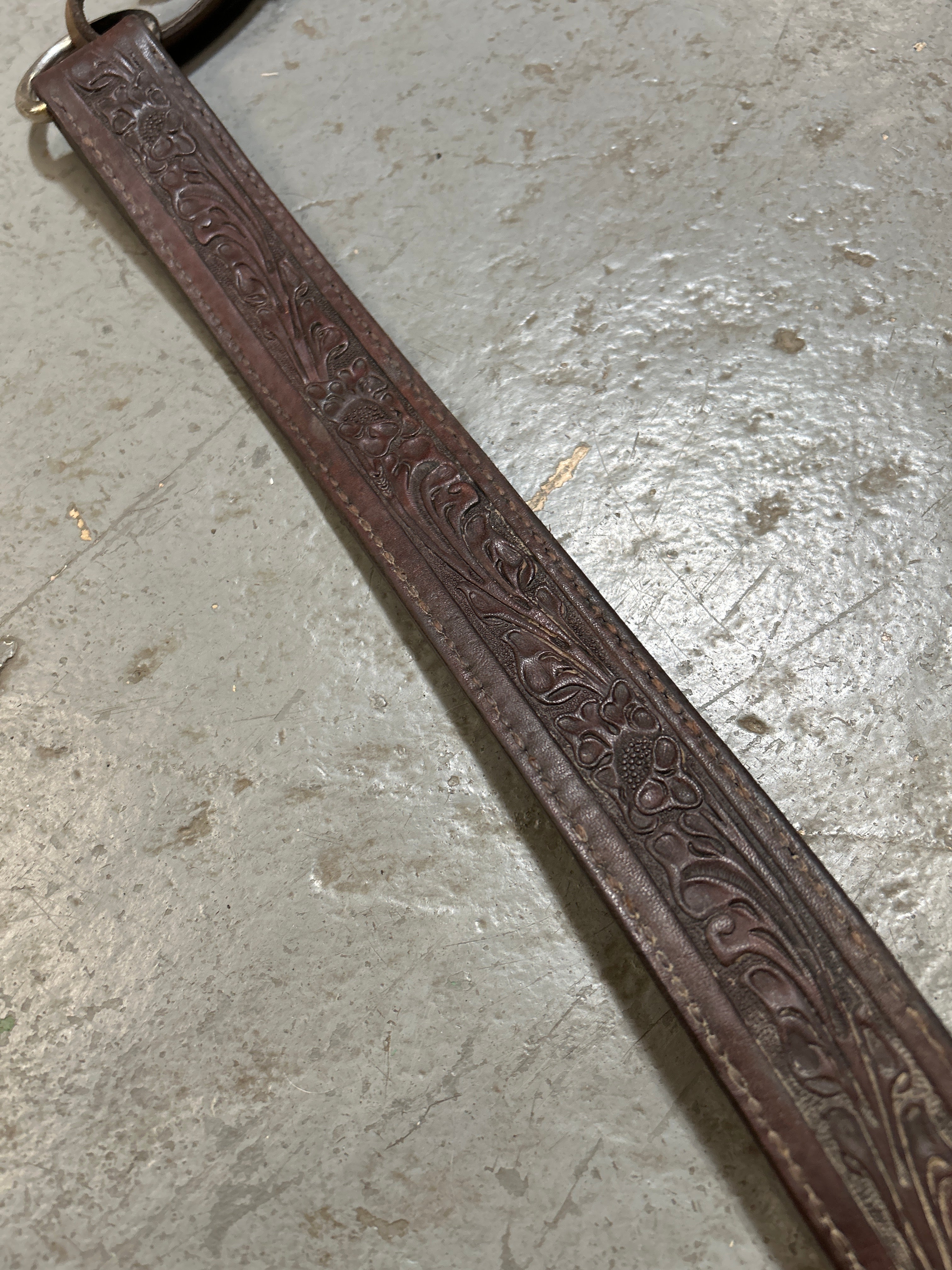 Circle Y Floral Straight Breast Collar Walnut-Western Tack-Consignment-Evolution Equestrian Co.
