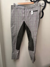 Load image into Gallery viewer, TuffRider Full Seat Grey Plaid Breeches 34
