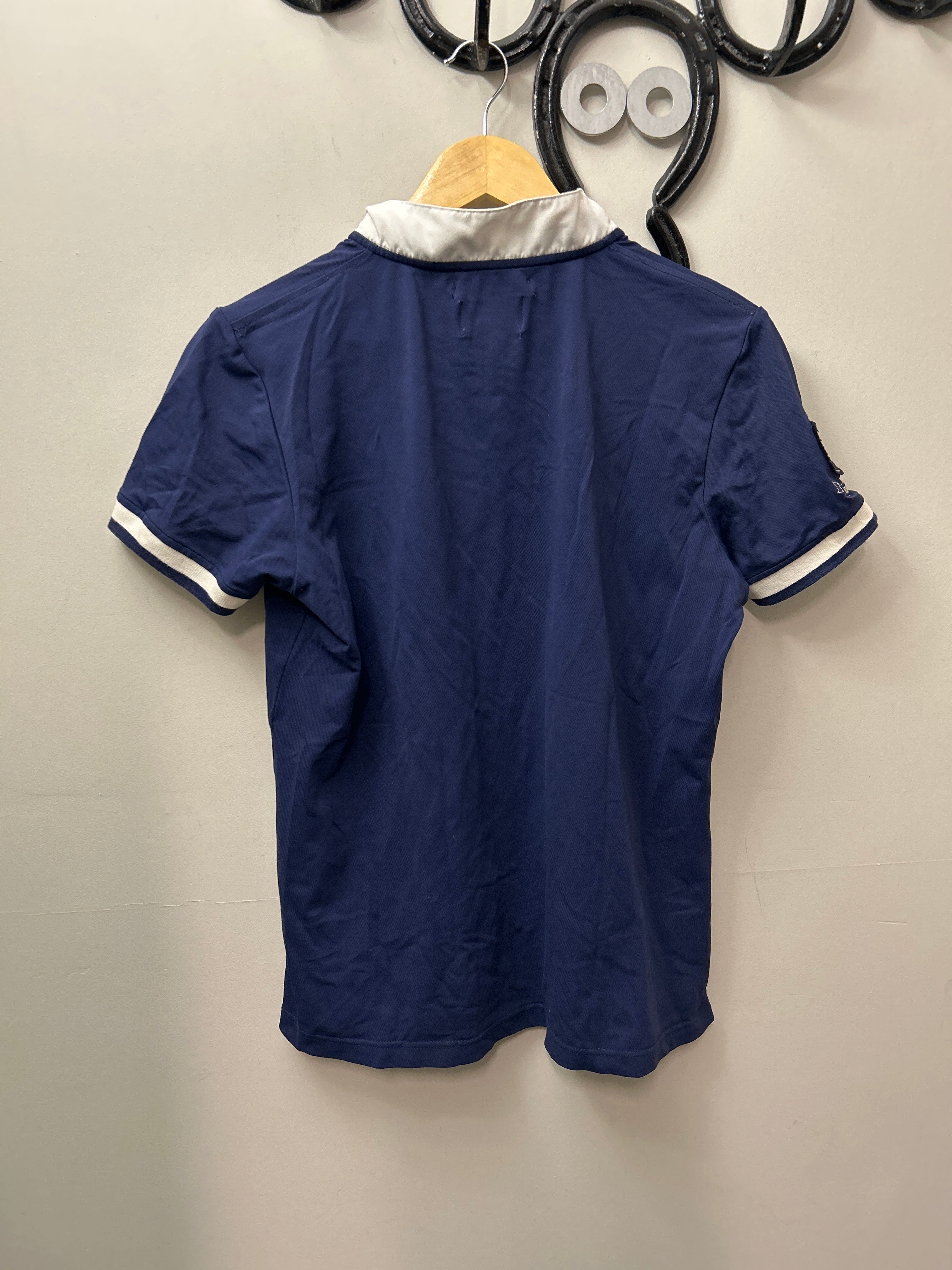 Horze Navy Short Sleeve Shirt XLarge-Riding Shirts-Consignment-Evolution Equestrian Co.