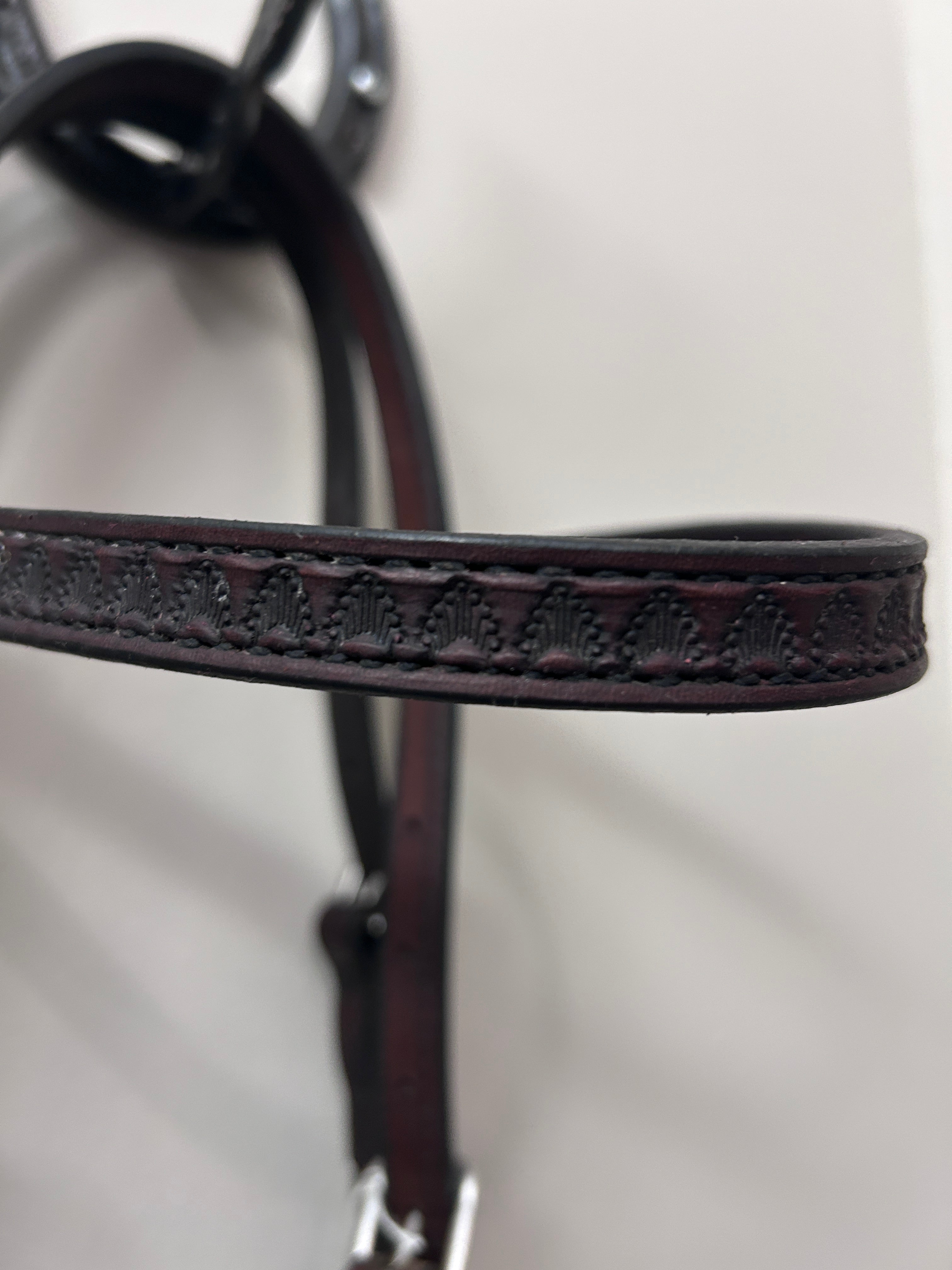 Dark Oil Stamped Browband Headstall
