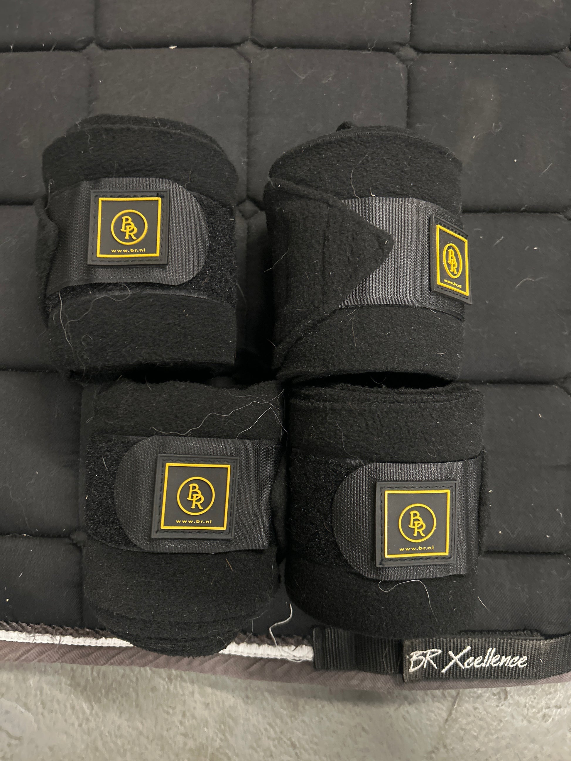 BR Black Dressage Saddle Pad with Polo Wraps-Dressage Saddle Pad-Consignment-Evolution Equestrian Co.