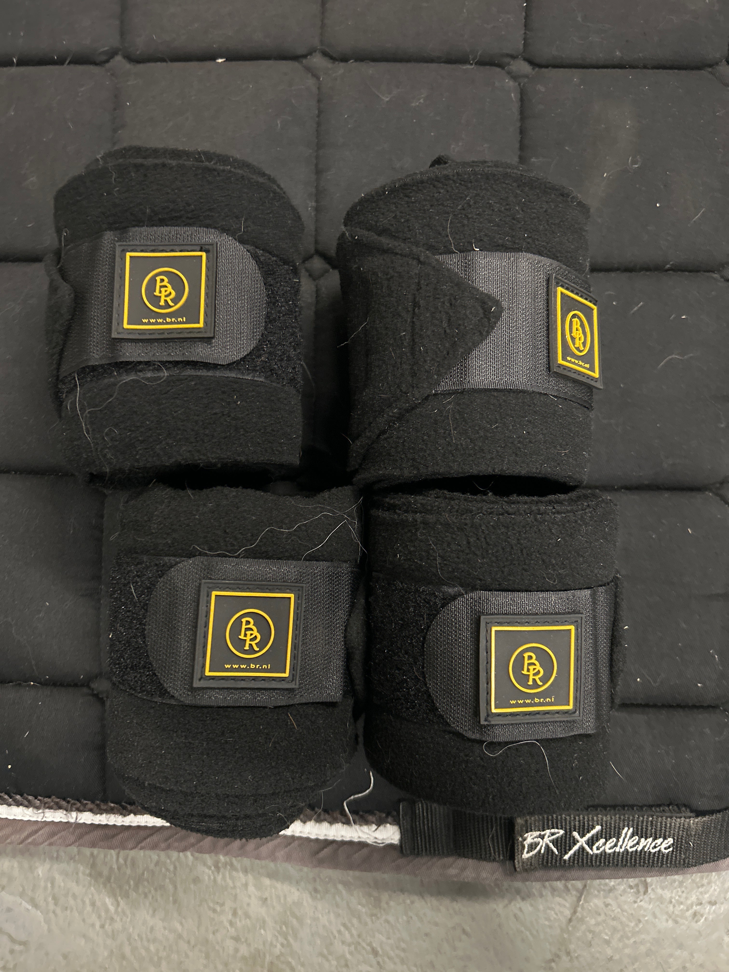 BR Black Dressage Saddle Pad with Polo Wraps-Dressage Saddle Pad-Consignment-Evolution Equestrian Co.