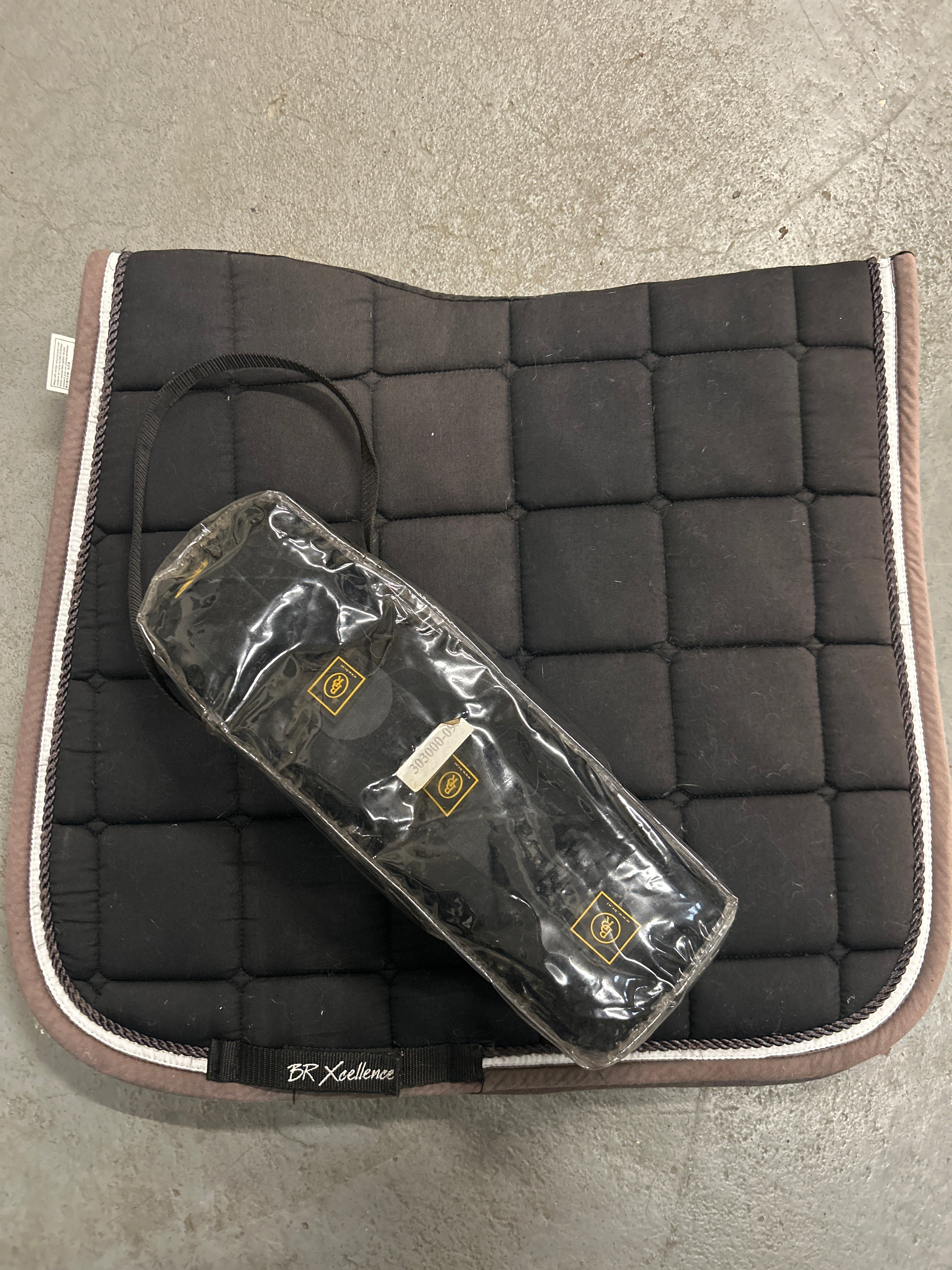 BR Black Dressage Saddle Pad with Polo Wraps-Dressage Saddle Pad-Consignment-Evolution Equestrian Co.