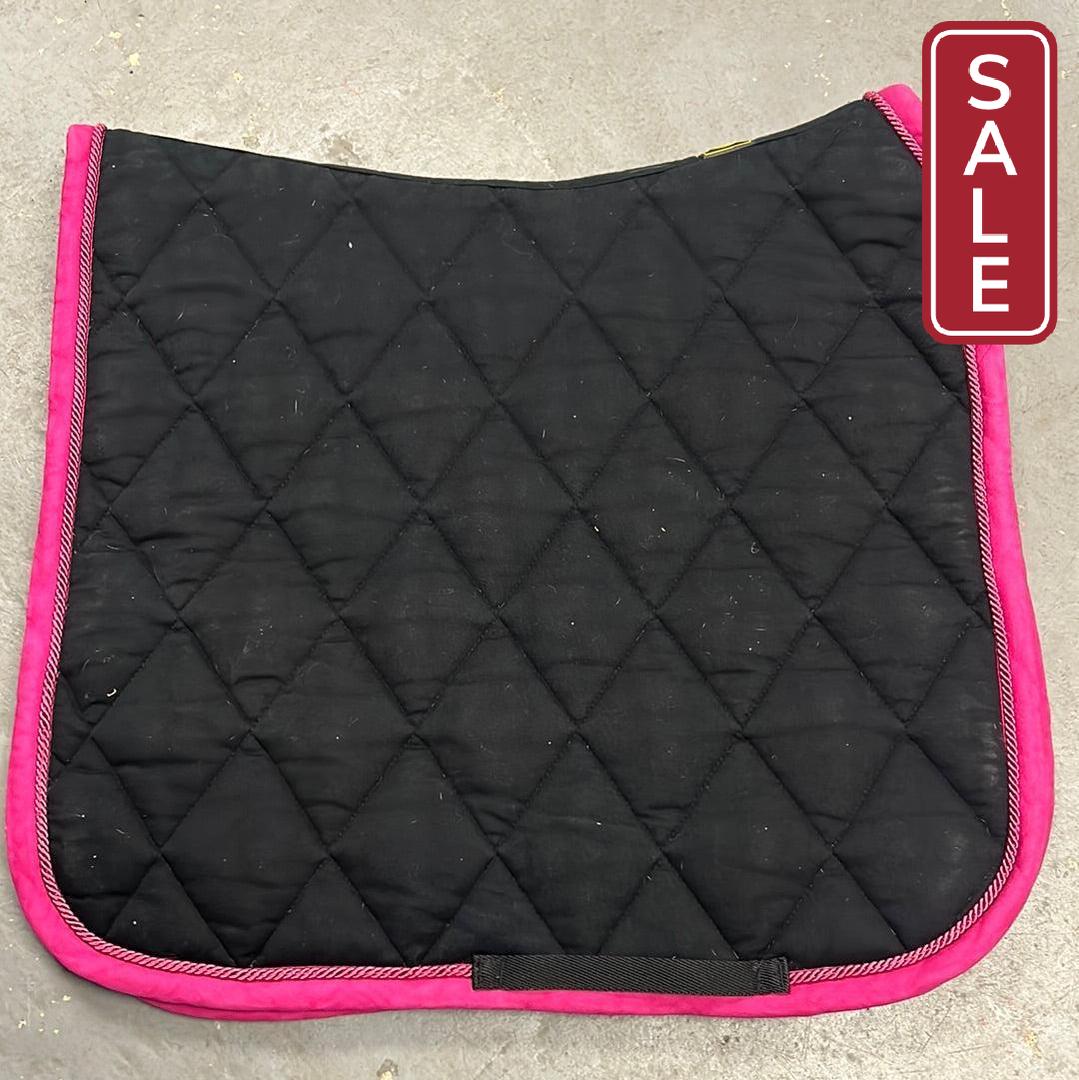 BR Black and Pink Dressage Saddle Pad-English Saddle Pads-Consignment-Evolution Equestrian Co.
