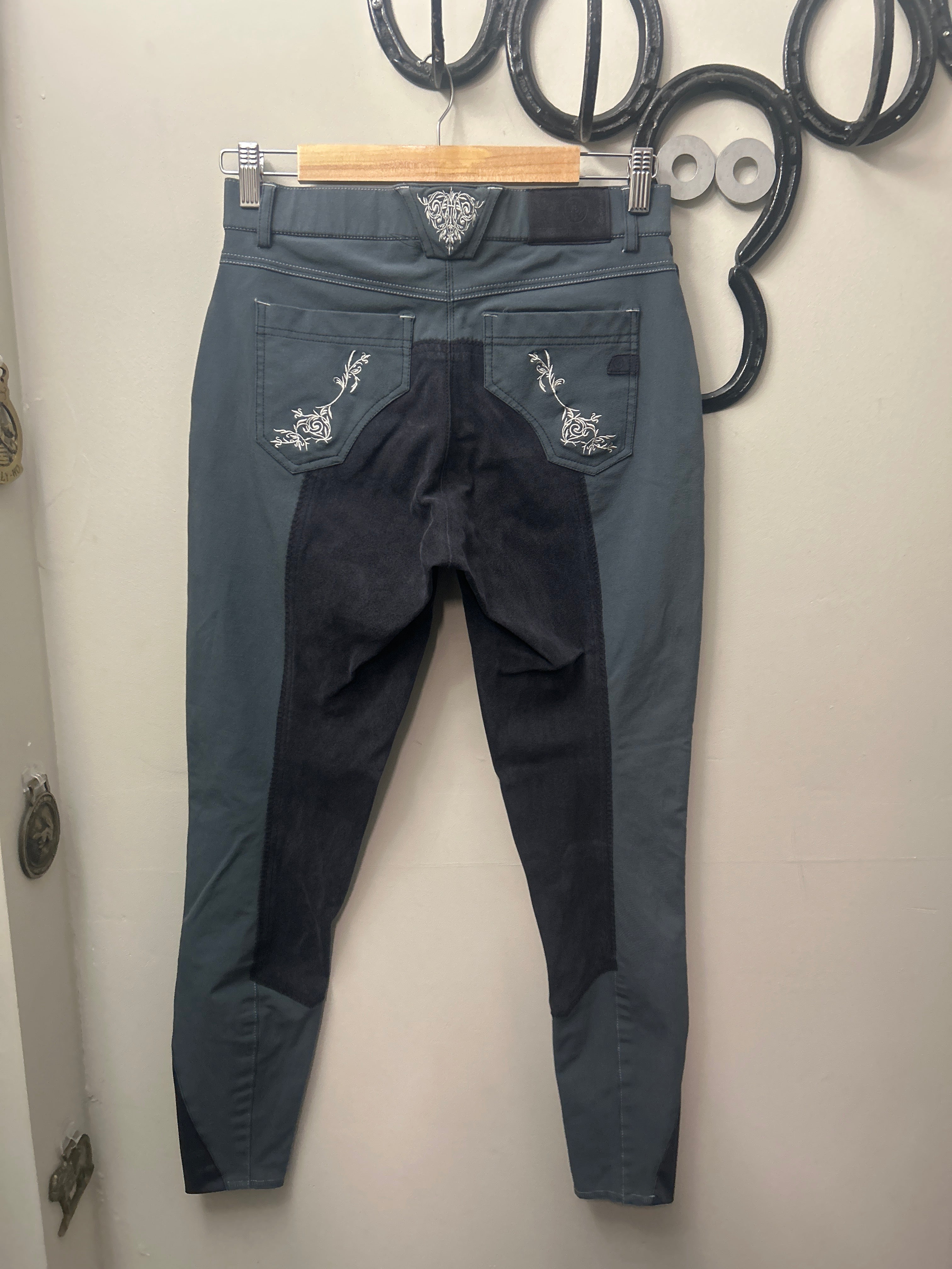 BR Grey Full Seat Breeches 28-Breeches-Consignment-Evolution Equestrian Co.