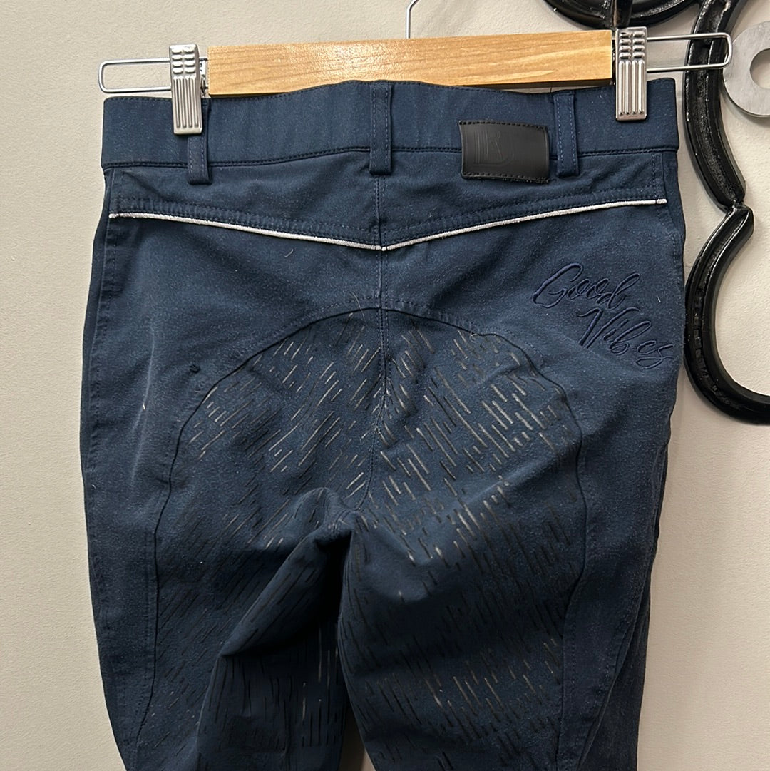 BR Navy Full Seat Breeches 24-Breeches-Consignment-Evolution Equestrian Co.