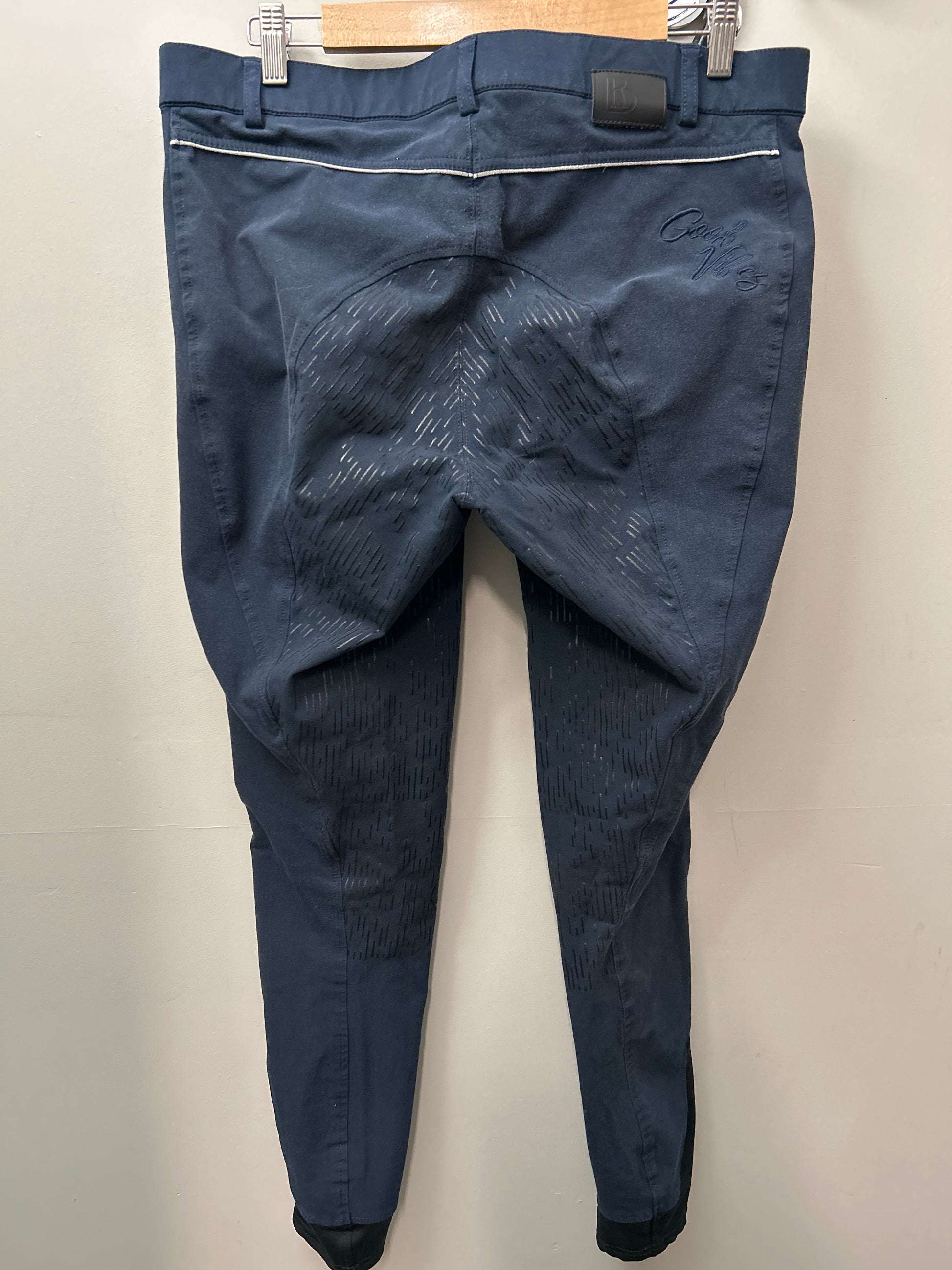 BR Navy Full Seat Breeches 34-Breeches-Consignment-Evolution Equestrian Co.