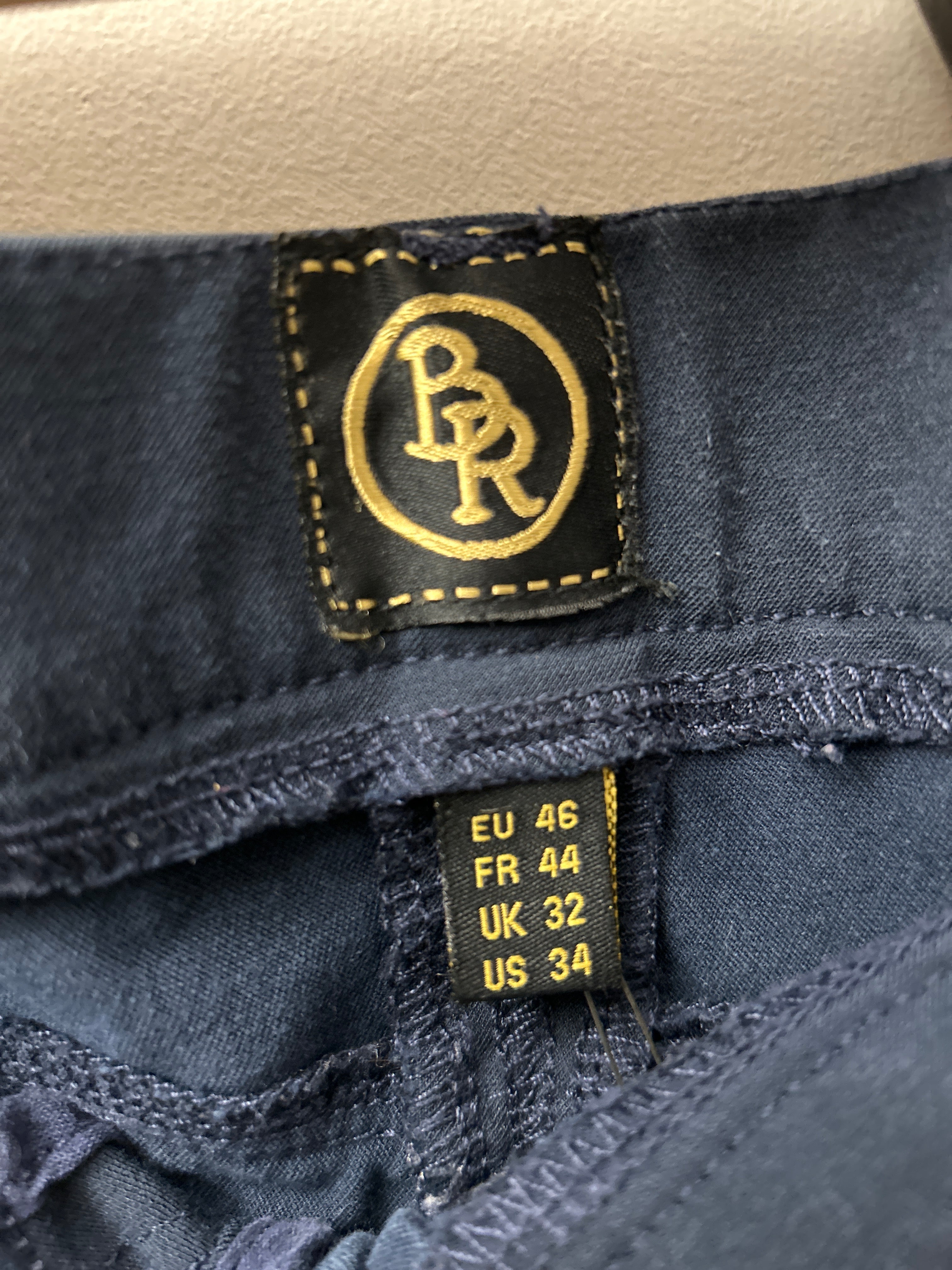 BR Navy Full Seat Breeches 34-Breeches-Consignment-Evolution Equestrian Co.