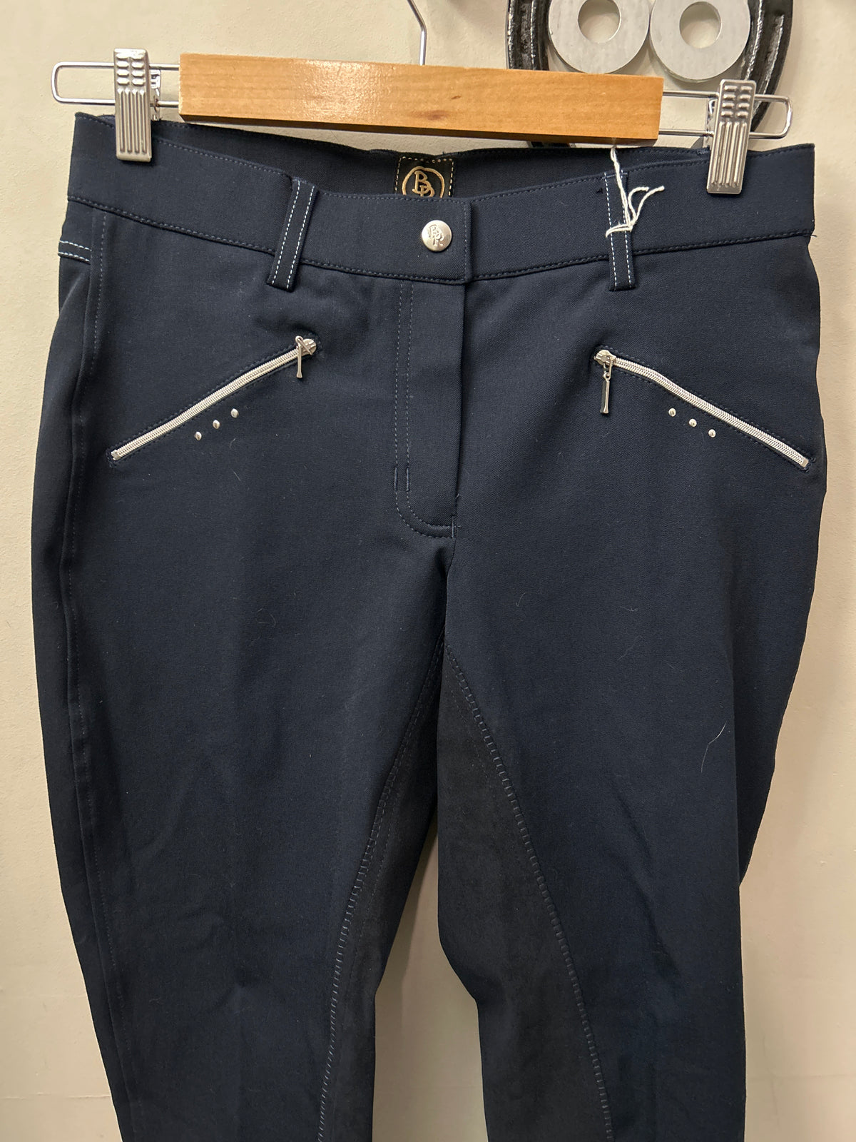 BR Navy Suede Full Seat Breeches 28-Breeches-Consignment-Evolution Equestrian Co.