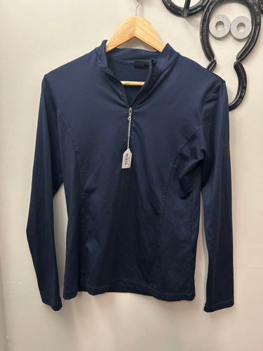 BR Winter Riding Shirt Navy Medium-Riding Shirts-Consignment-Evolution Equestrian Co.
