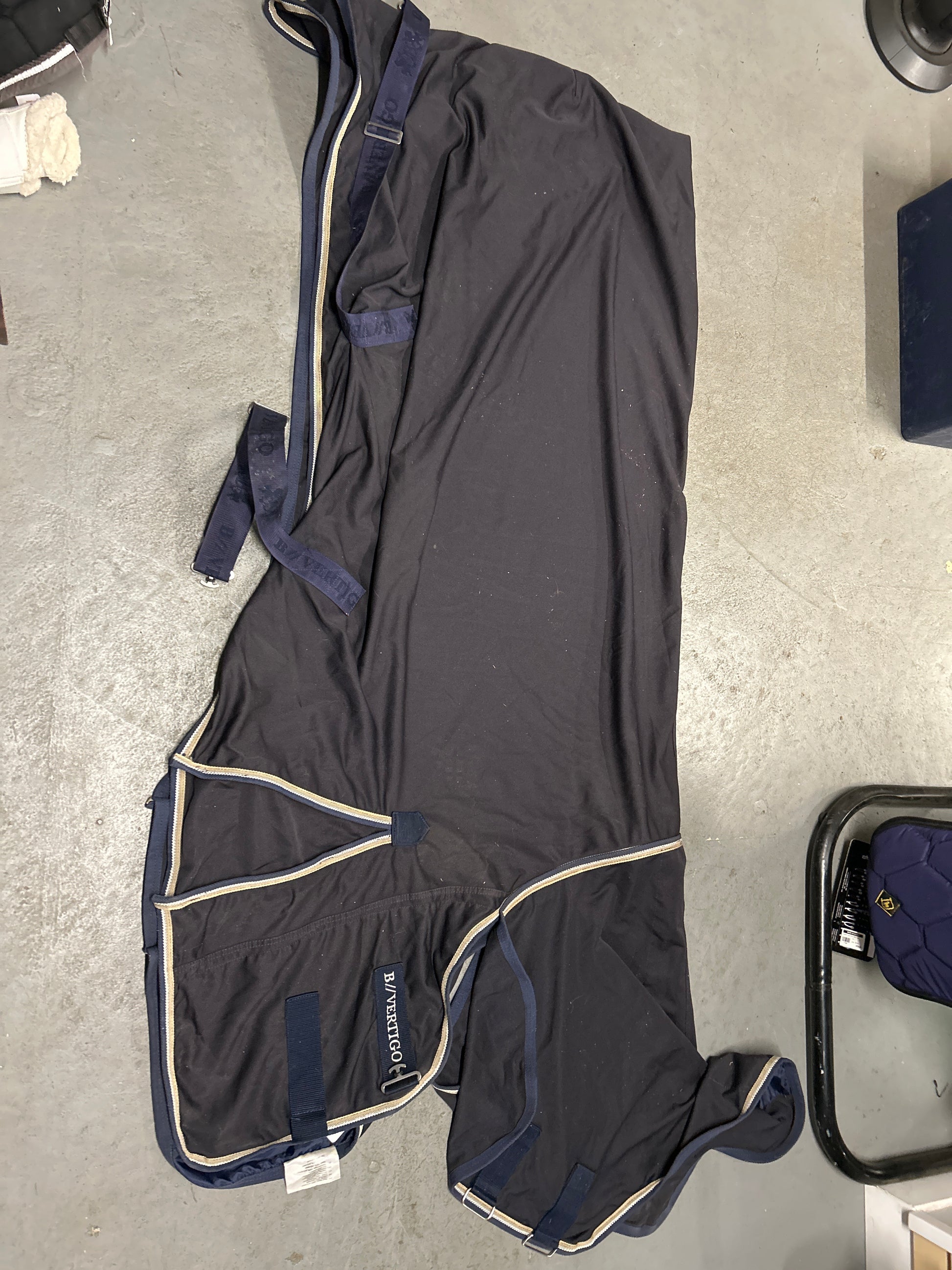 B. Vertigo Navy Stable Blanket 78"-Horse Blanket-Consignment-Evolution Equestrian Co.