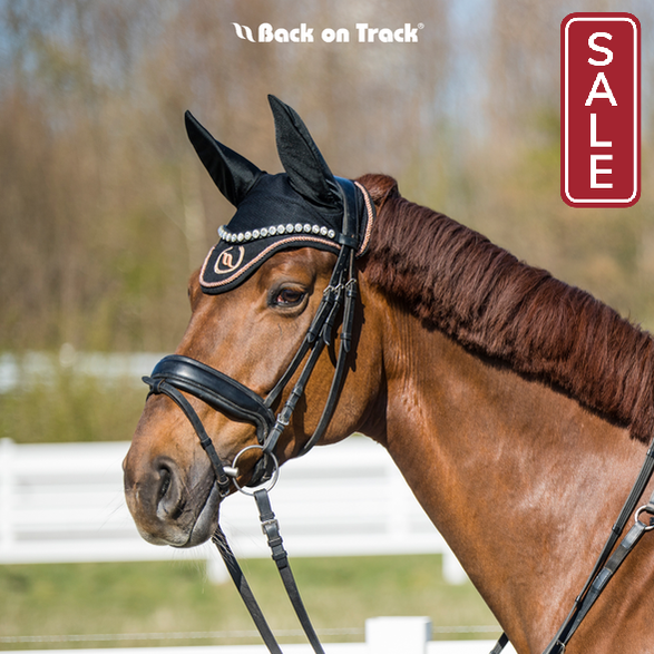 Back on Track Haze Collection Ear Nets-English Accessories-Back on Track-Grey with Black-Horse-Evolution Equestrian Co.