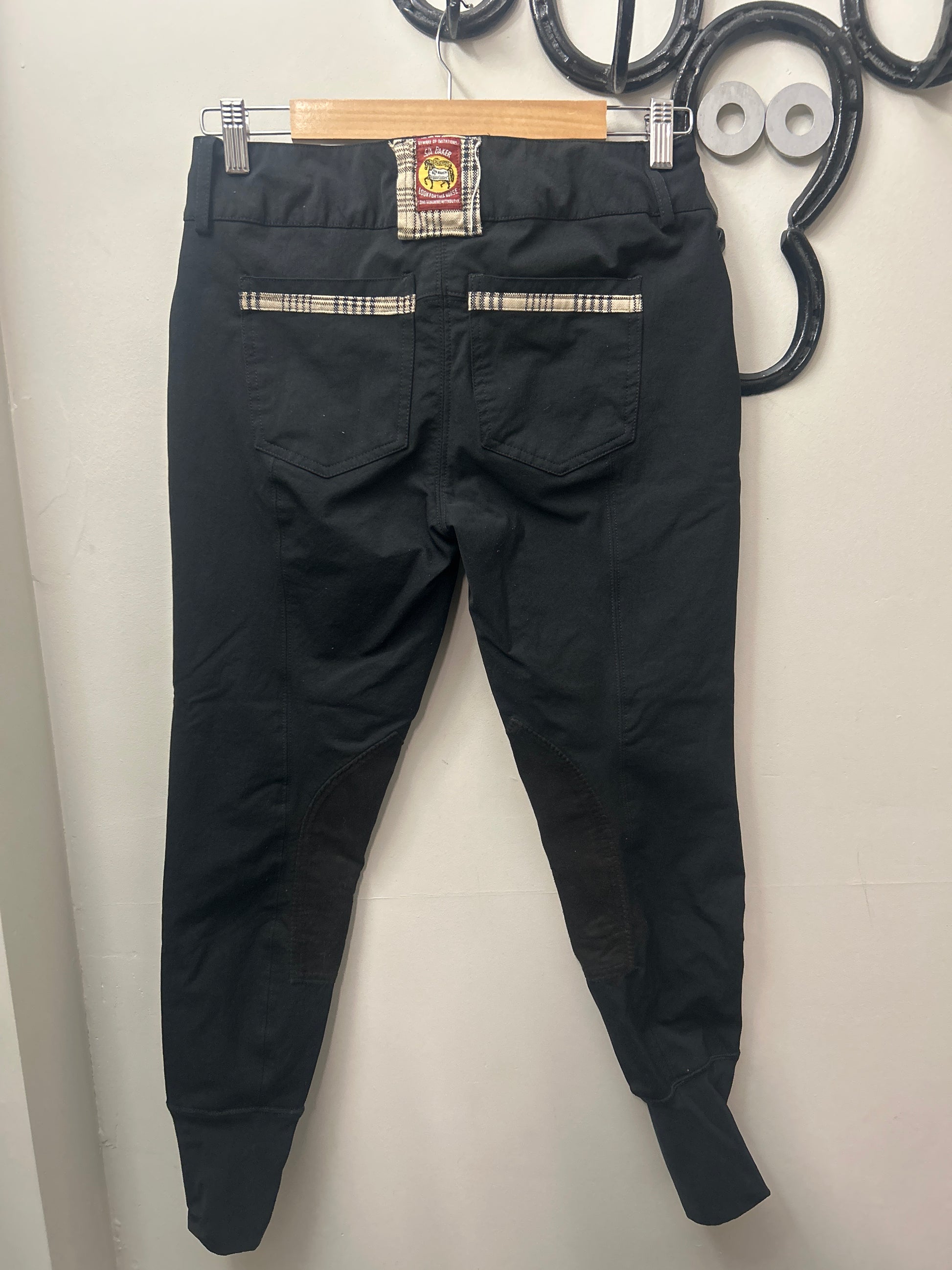 Baker Black Knee Patch Breeches 24-Breeches-Consignment-Evolution Equestrian Co.