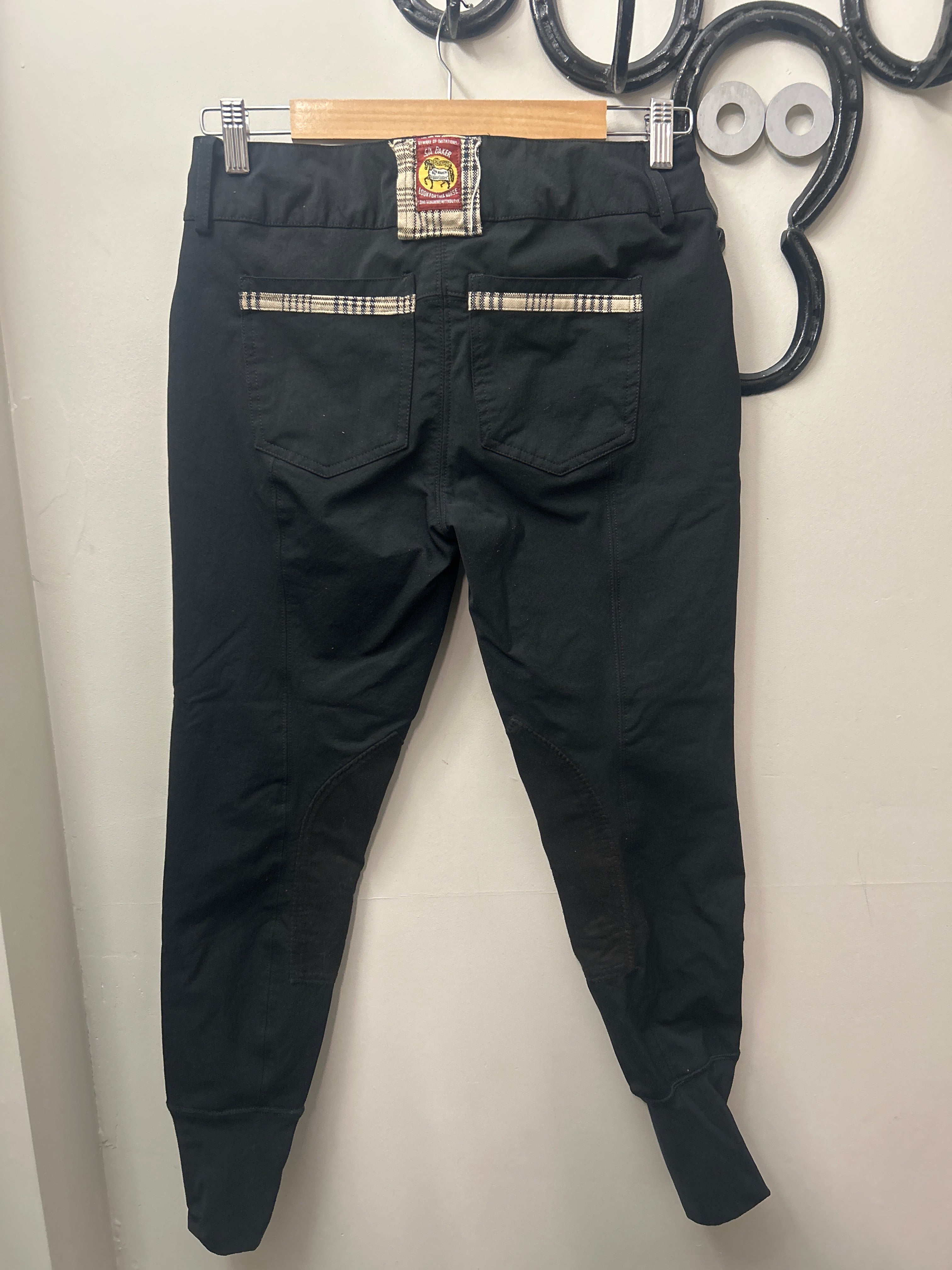 Baker Black Knee Patch Breeches 24-Breeches-Consignment-Evolution Equestrian Co.