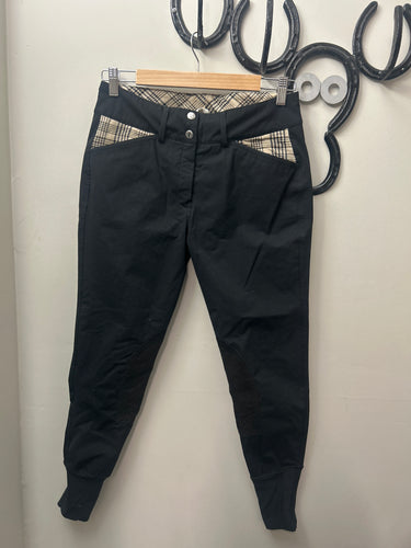 Baker Black Knee Patch Breeches 24-Breeches-Consignment-Evolution Equestrian Co.