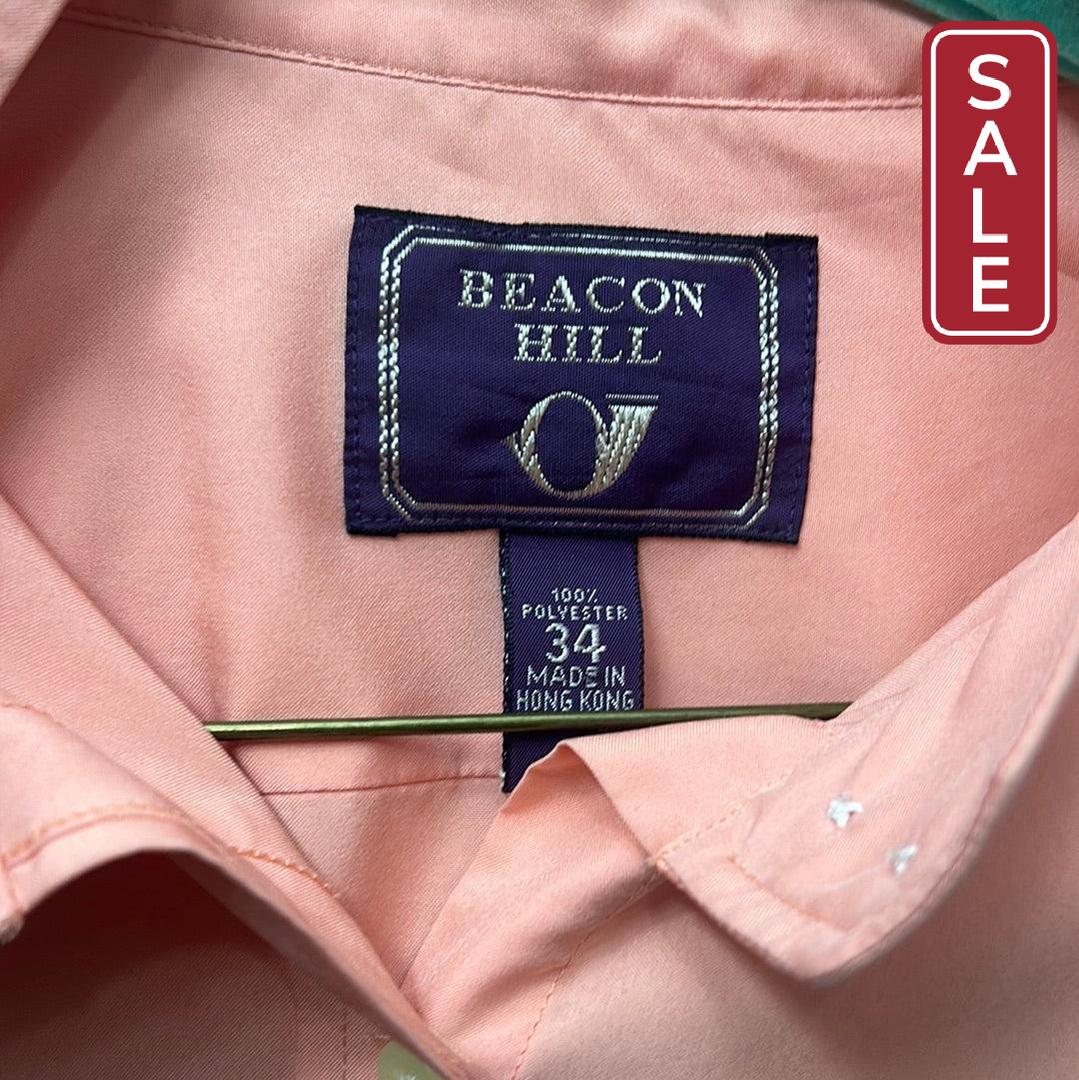 Beacon Hill Peach English Show Shirt 34-Riding Shirts-Consignment-Evolution Equestrian Co.