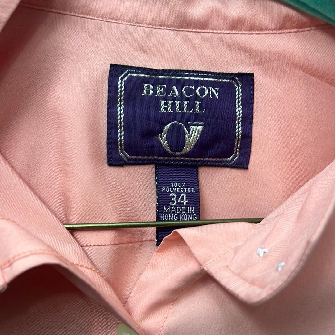Beacon Hill Peach English Show Shirt 34-Riding Shirts-Consignment-Evolution Equestrian Co.