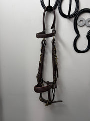 Biothane Adjustable Halter Bridle Brown Cob-Bridles-Consignment-Evolution Equestrian Co.