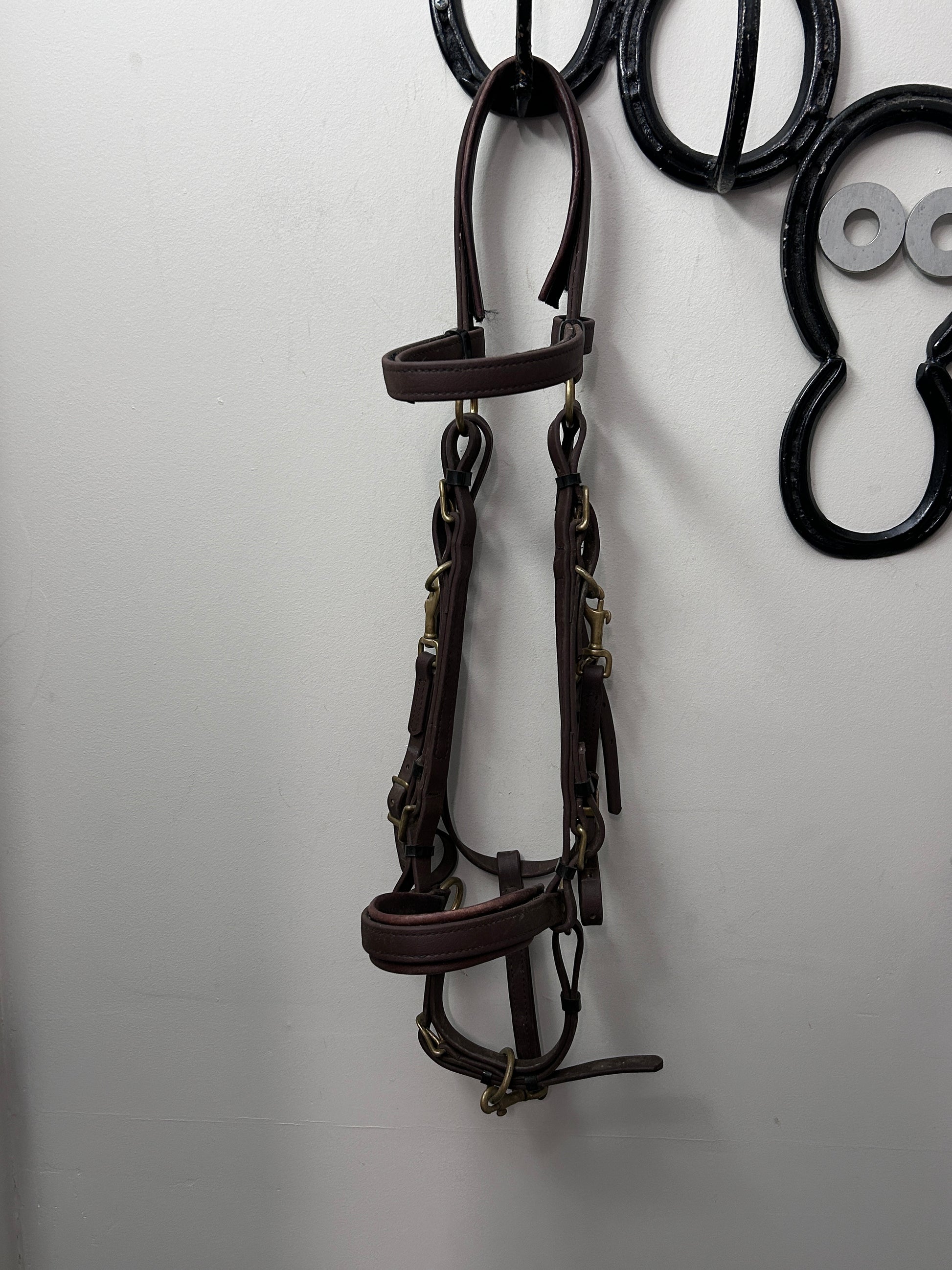 Biothane Adjustable Halter Bridle Brown Cob-Bridles-Consignment-Evolution Equestrian Co.