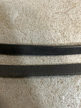 Load image into Gallery viewer, Black Flat Leather Reins with Rolled Ends-English Reins-Consignment-Evolution Equestrian Co.
