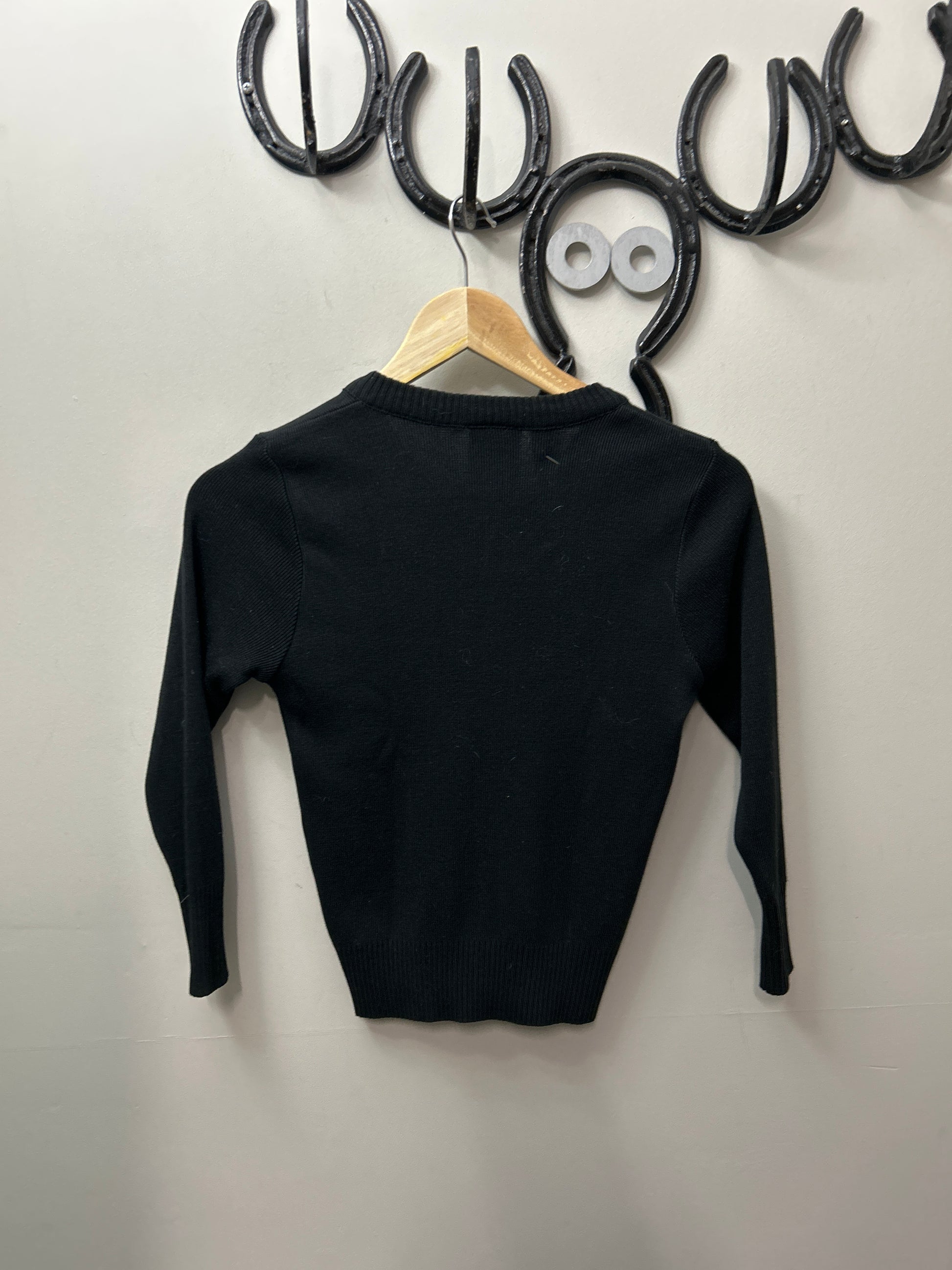 Black Kid's Sweater Medium-Riding Shirts-Consignment-Evolution Equestrian Co.
