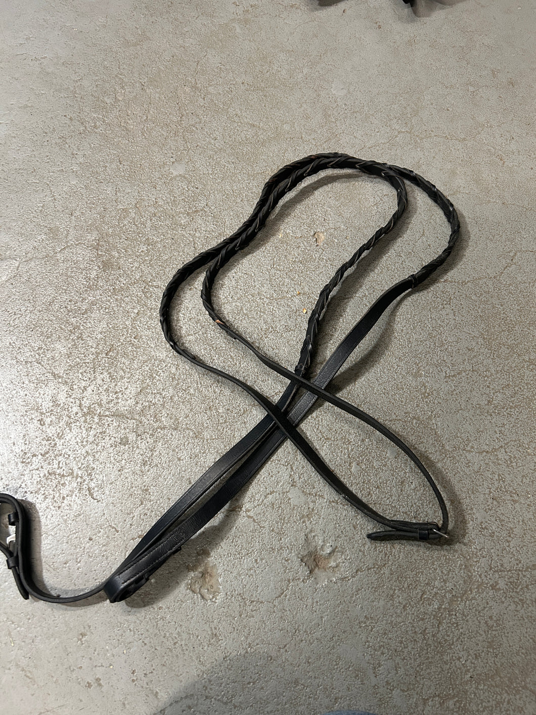 Black Laced Leather Reins-English Reins-Consignment-Evolution Equestrian Co.
