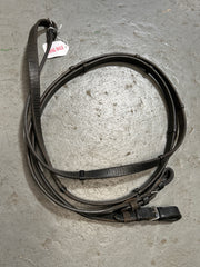 Black Leather Reins with Stops 54"-English Tack-Consignment-Evolution Equestrian Co.