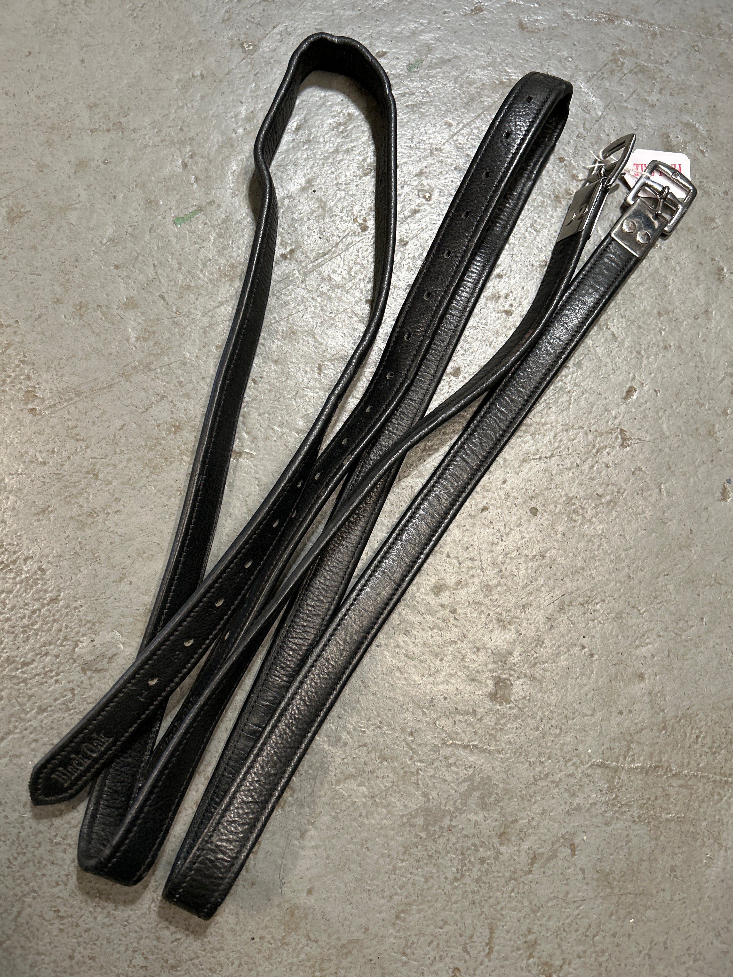 Black Oak Stirrup Leathers 60" Black-English Stirrups-Consignment-Evolution Equestrian Co.