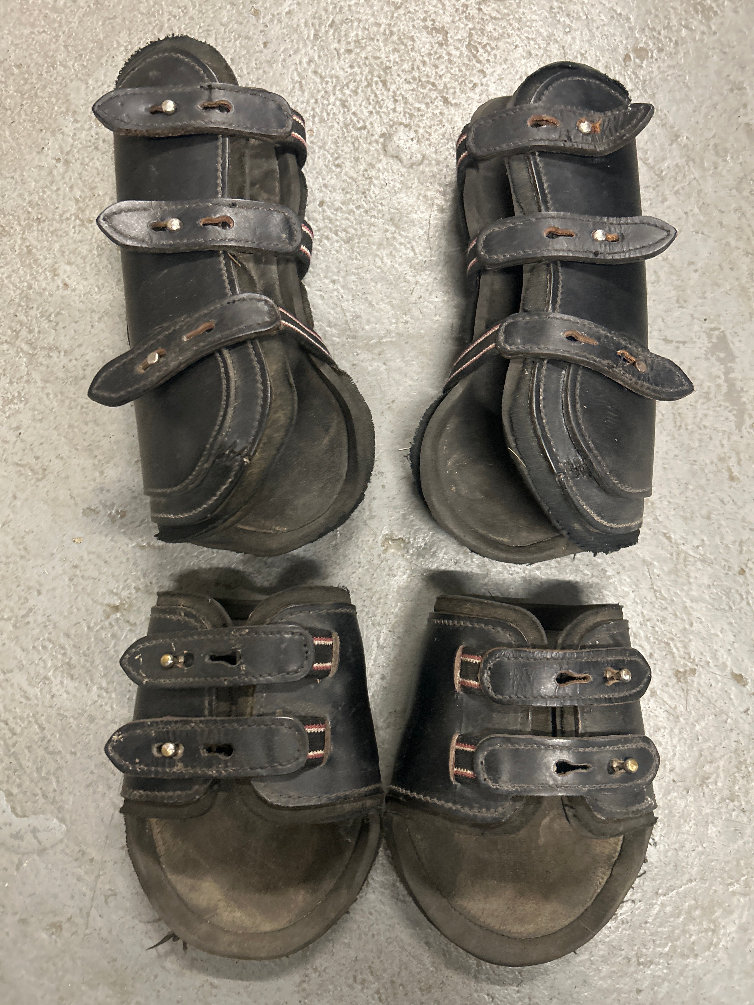 Black Open Front Boots Set-Horse Boots-Consignment-Evolution Equestrian Co.