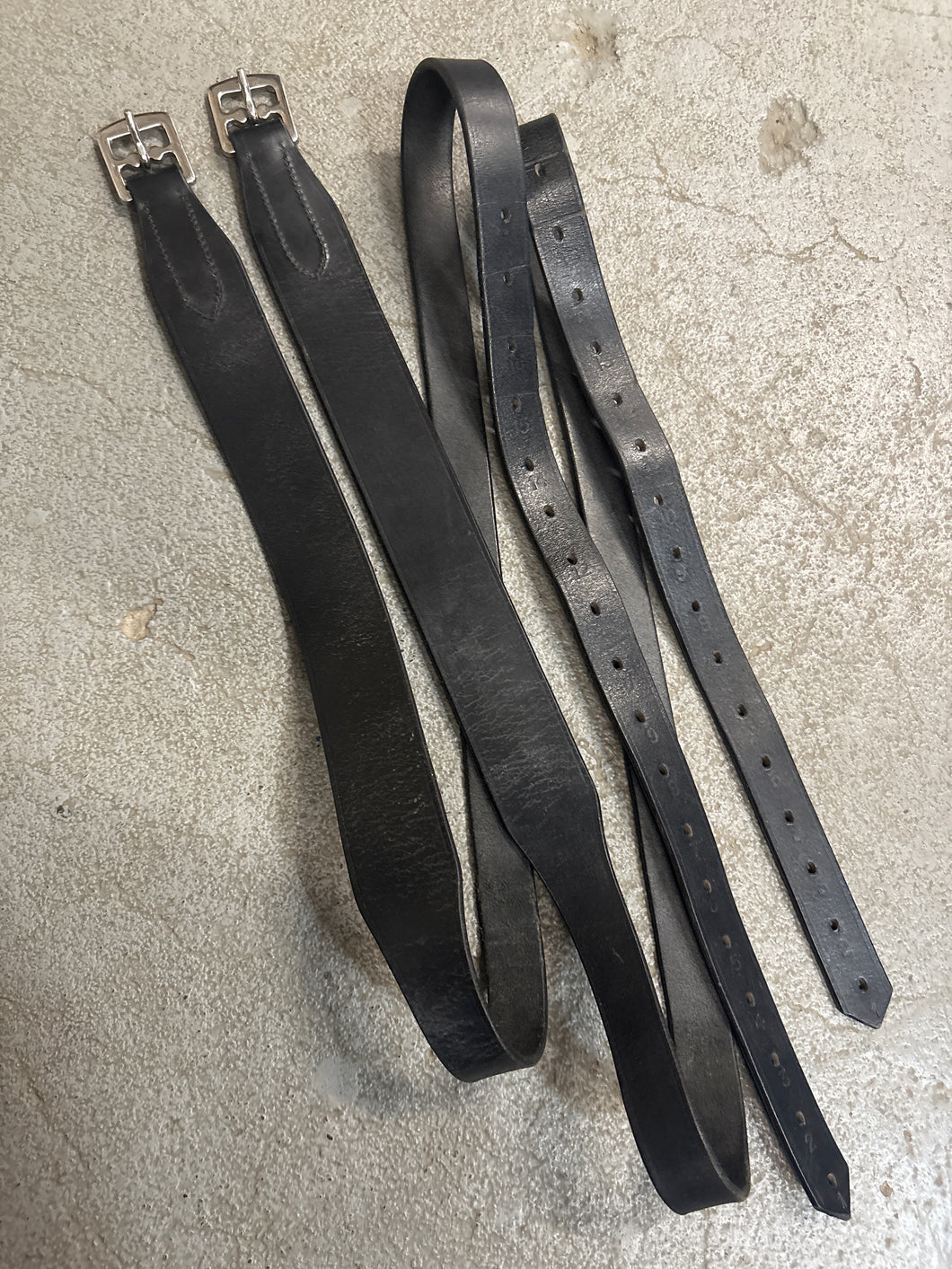 Black Stablizing Stirrup Leathers-English Stirrups-Consignment-Evolution Equestrian Co.