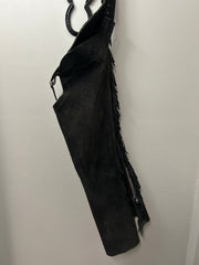 Black Suede Chaps Medium-Chaps-Consignment-Evolution Equestrian Co.