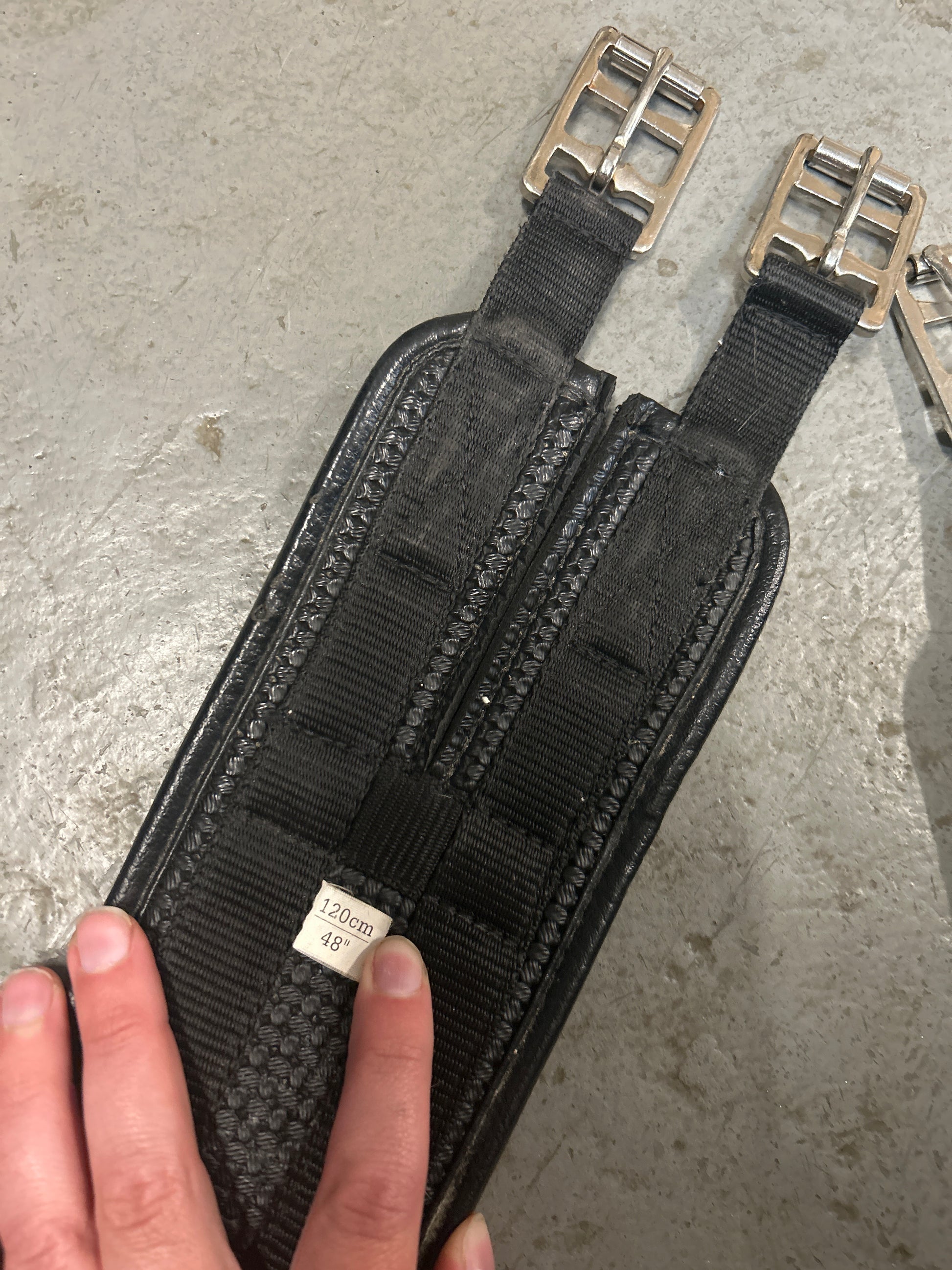 Black Synthetic English Girth 48"-English Girth-Consignment-Evolution Equestrian Co.