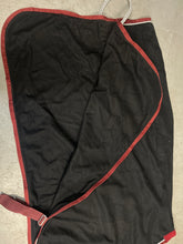 Load image into Gallery viewer, Black and Burgundy Wool Cooler 70&quot;-Horse Blanket-Consignment-Evolution Equestrian Co.
