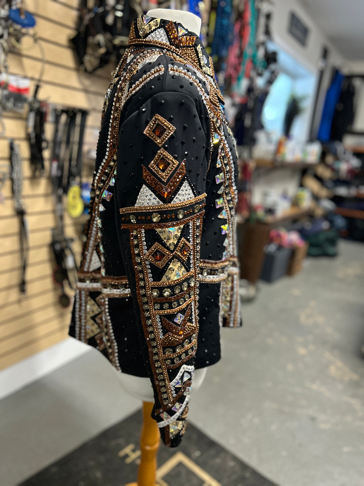 Black and Copper Western Show Shirt XLarge-Western Shirt-Consignment-Evolution Equestrian Co.