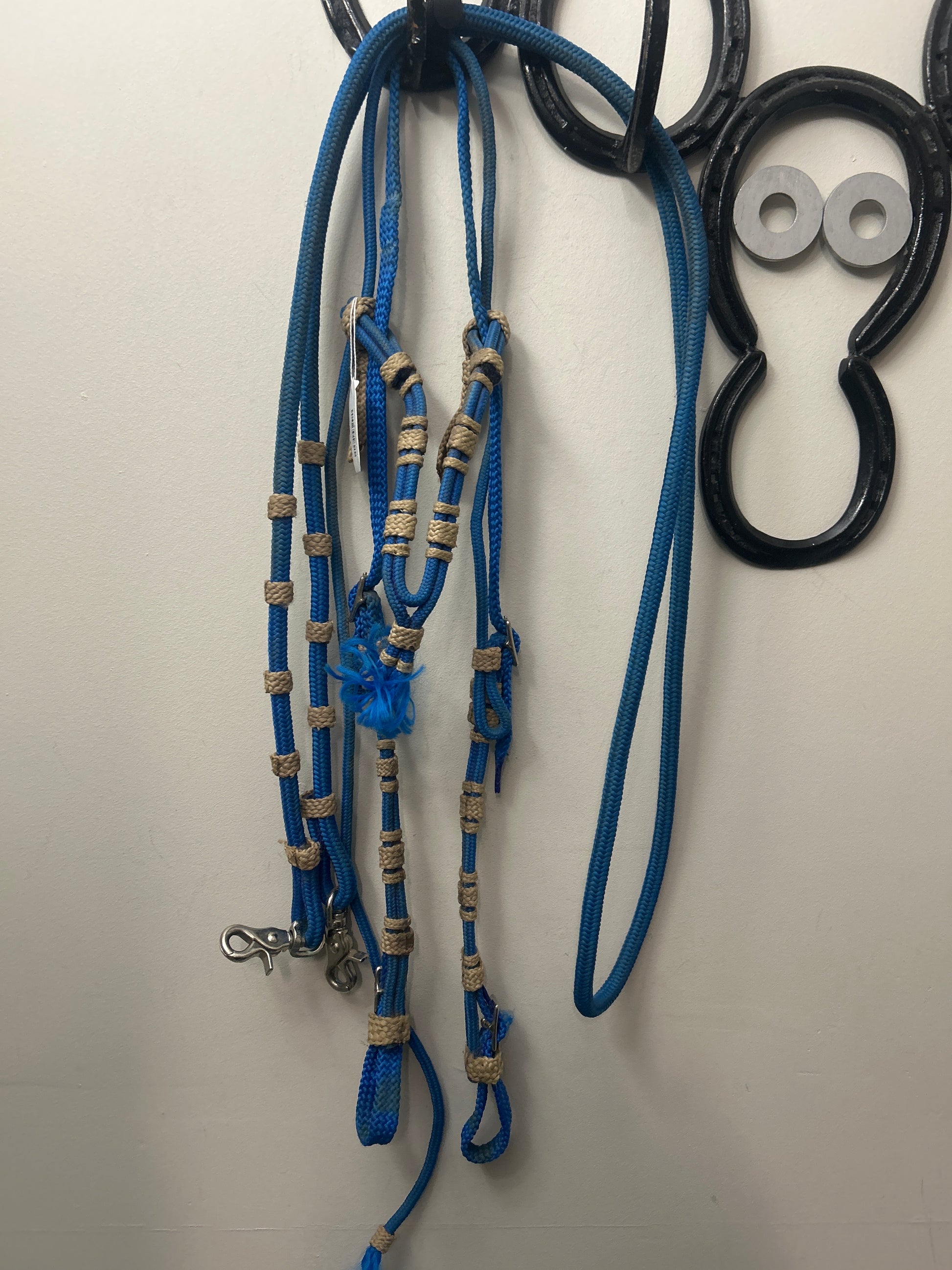 Blue Rope Headstall and Reins-Western Headstall-Consignment-Evolution Equestrian Co.