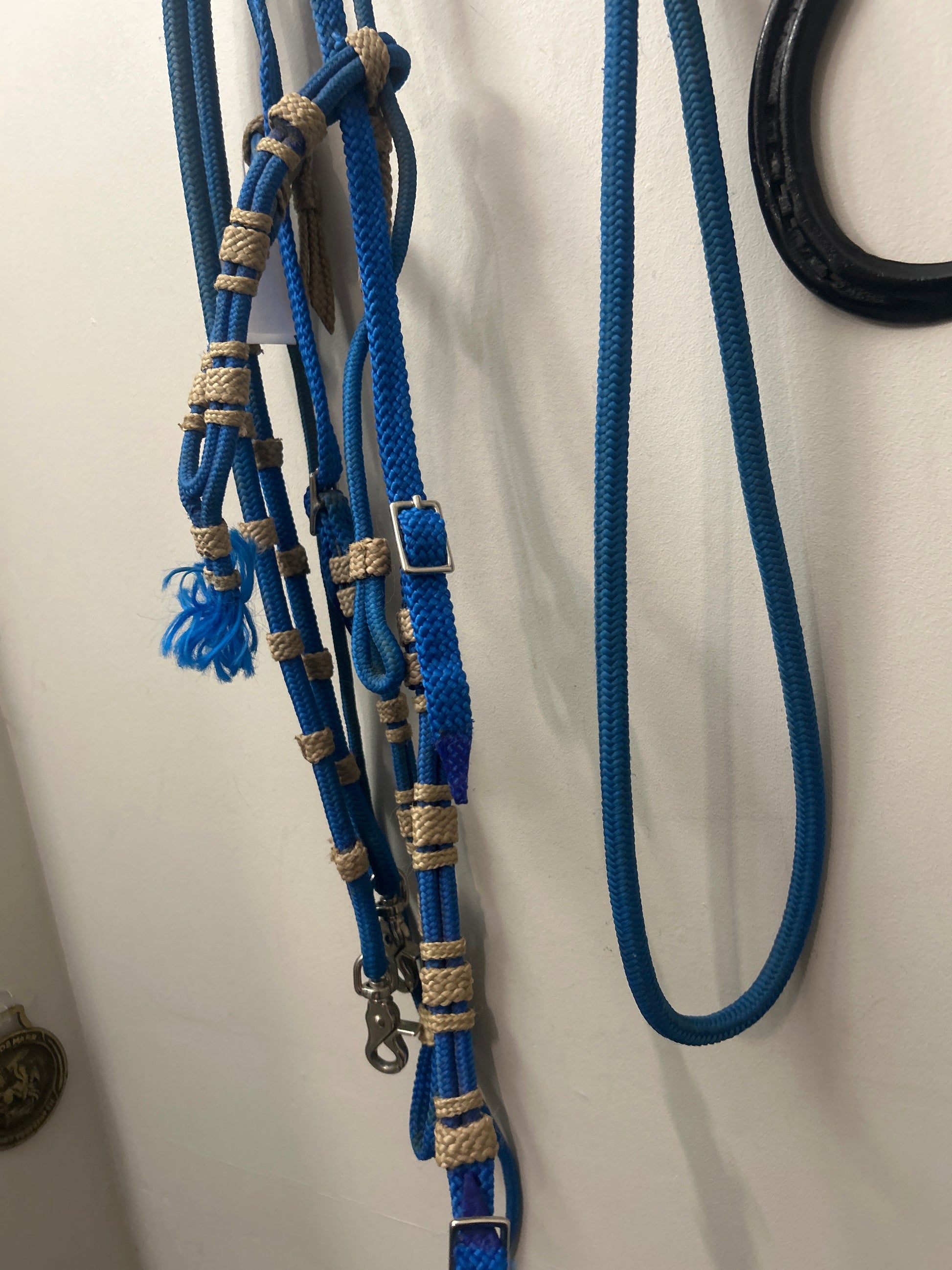 Blue Rope Headstall and Reins-Western Headstall-Consignment-Evolution Equestrian Co.