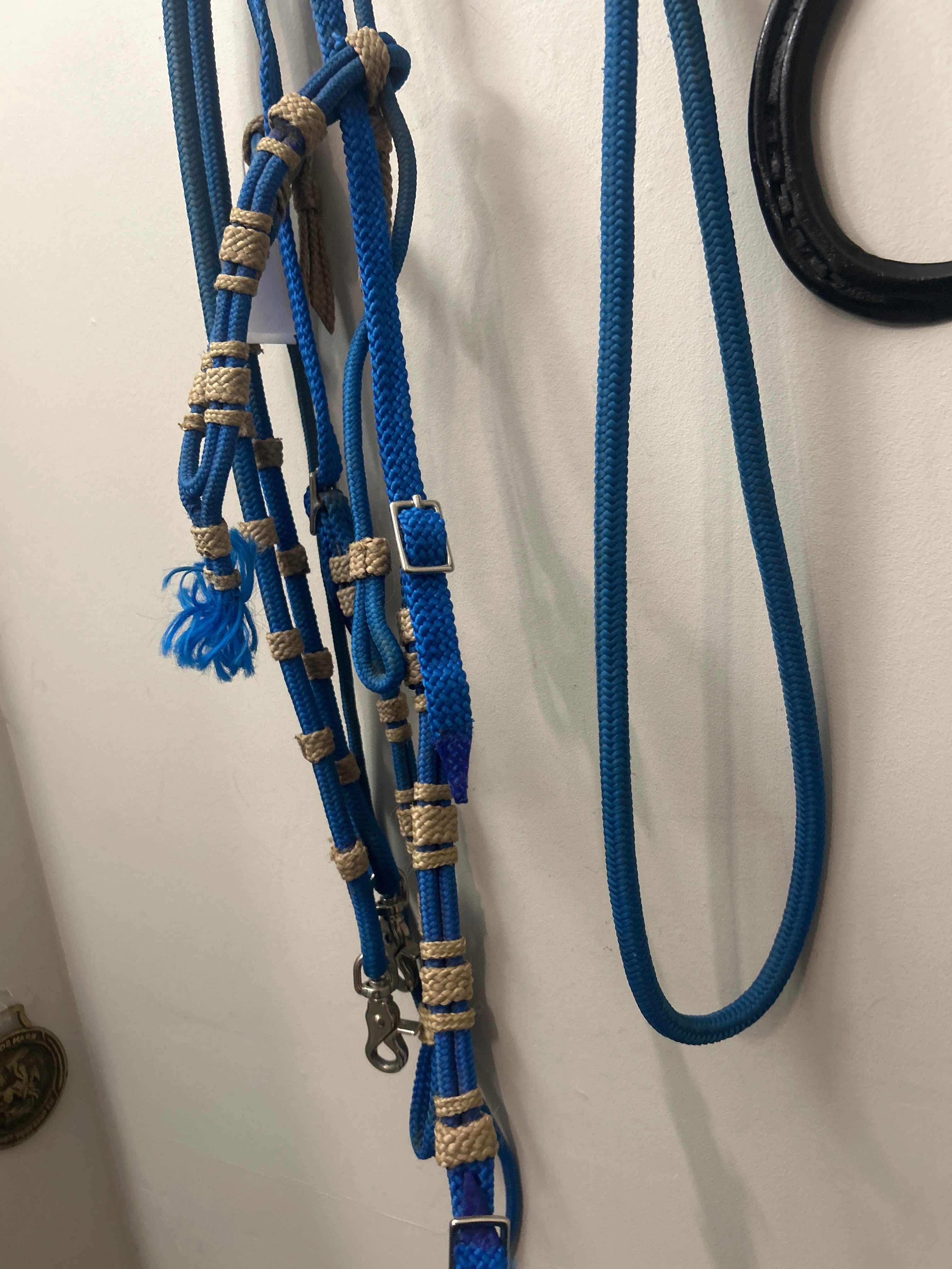 Blue Rope Headstall and Reins-Western Headstall-Consignment-Evolution Equestrian Co.