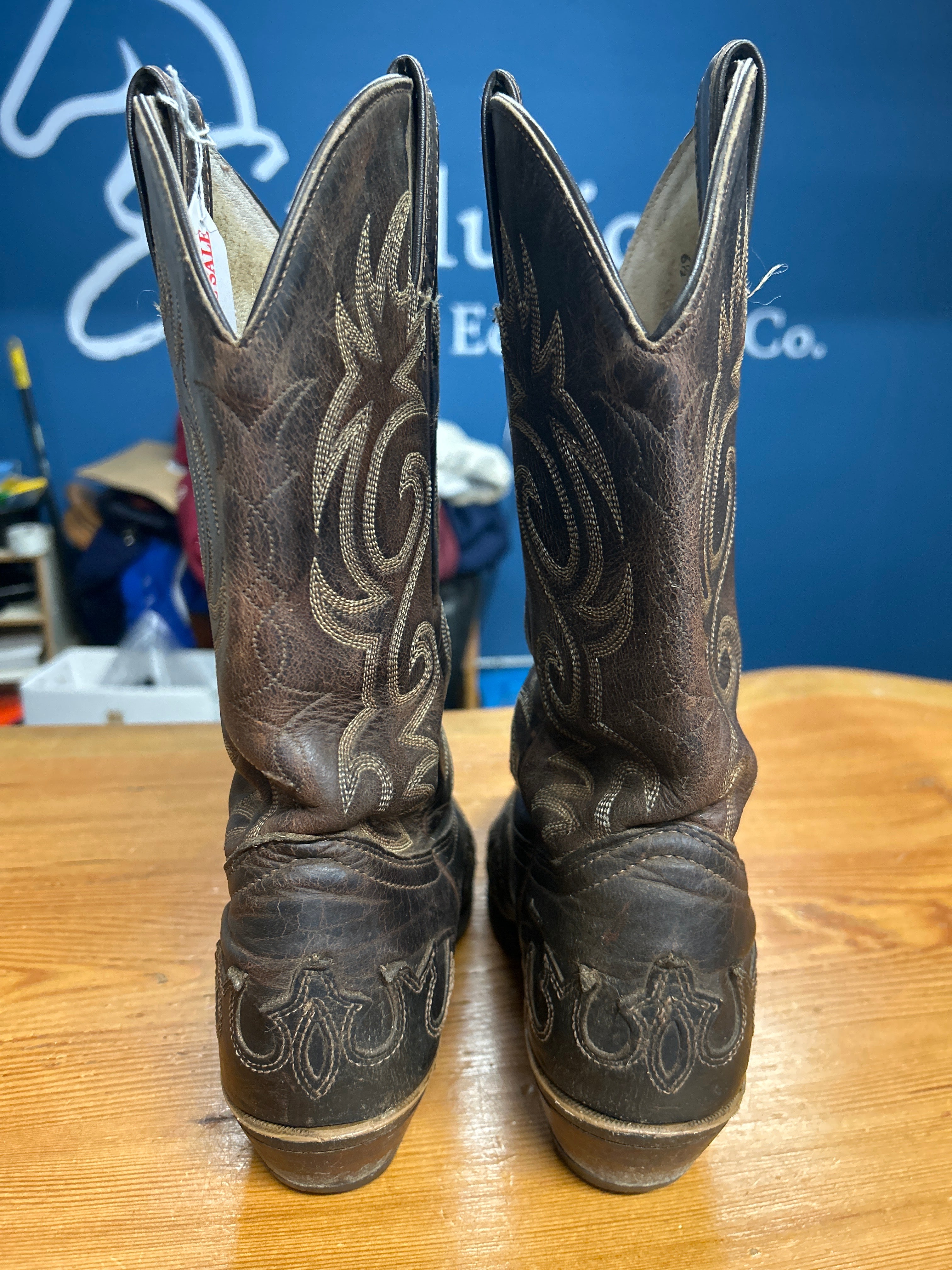 Boulet Brown Ladies Cowboy Boots 6.5-Cowboy Boots-Consignment-Evolution Equestrian Co.