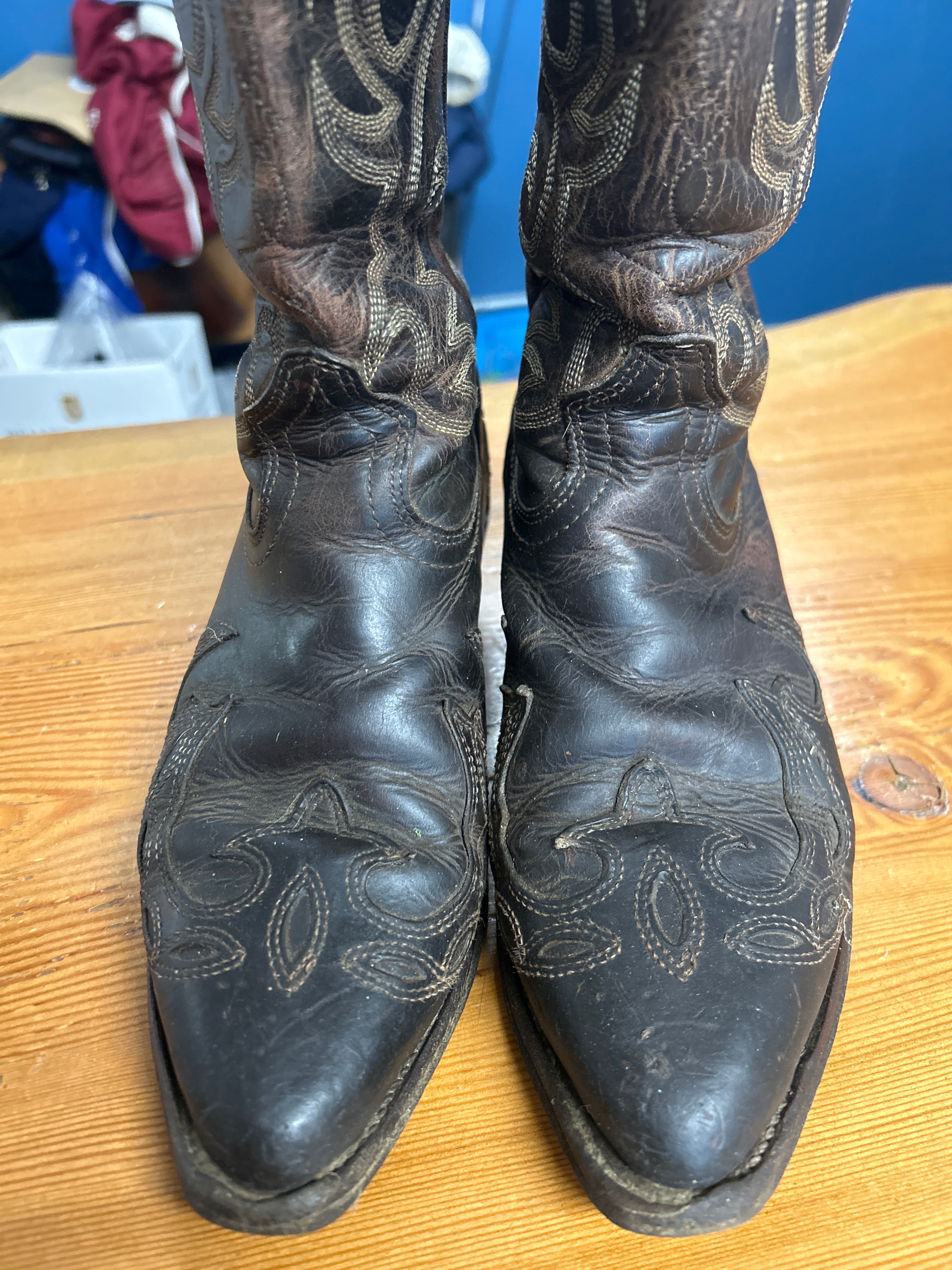 Boulet Brown Ladies Cowboy Boots 6.5-Cowboy Boots-Consignment-Evolution Equestrian Co.