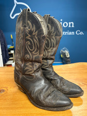 Boulet Brown Ladies Cowboy Boots 6.5-Cowboy Boots-Consignment-Evolution Equestrian Co.