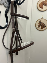 Load image into Gallery viewer, Brown English Bridle with White Padding-Bridle-Consignment-Evolution Equestrian Co.
