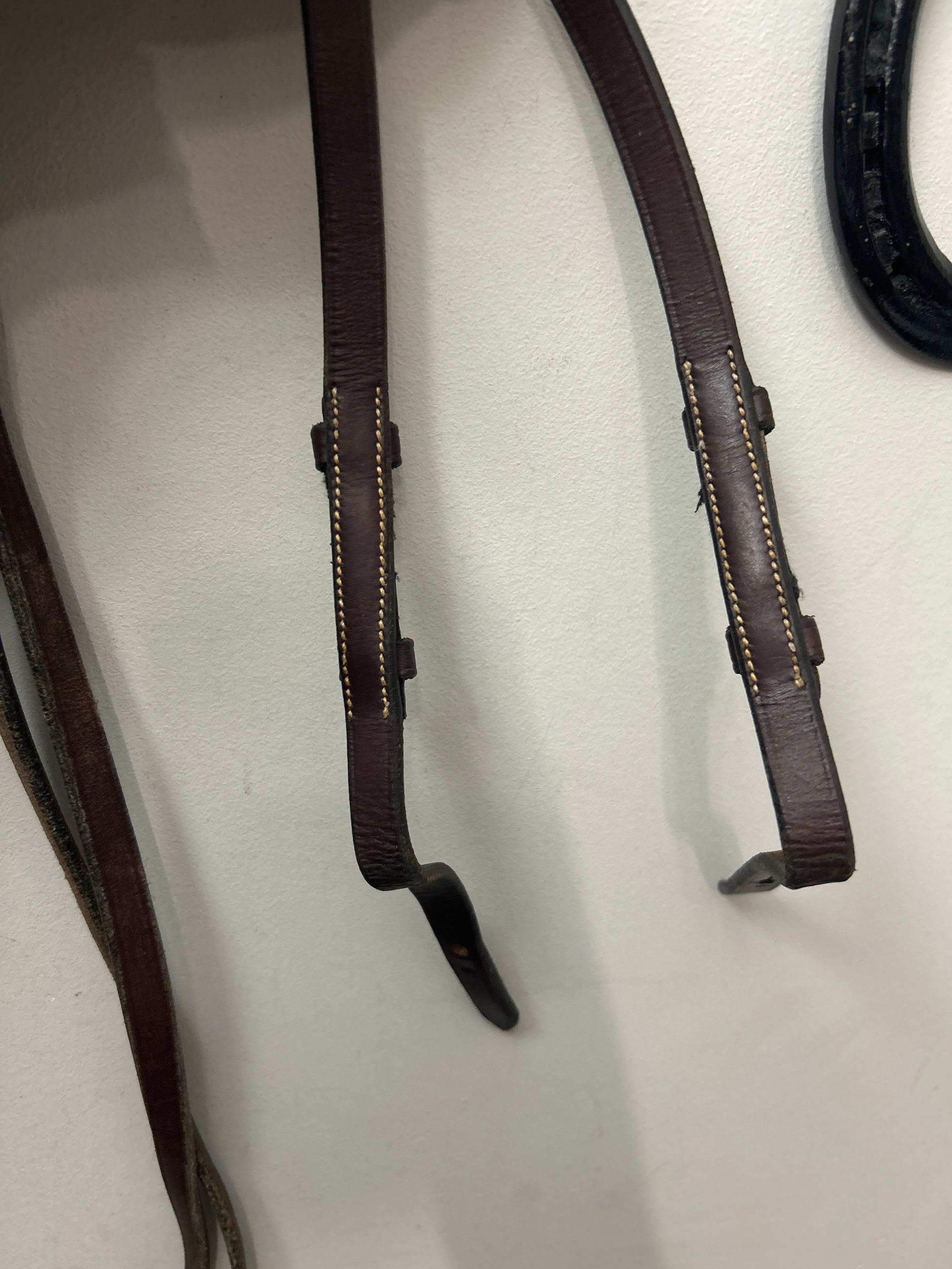 Brown Leather Curb Reins-English Reins-Consignment-Evolution Equestrian Co.