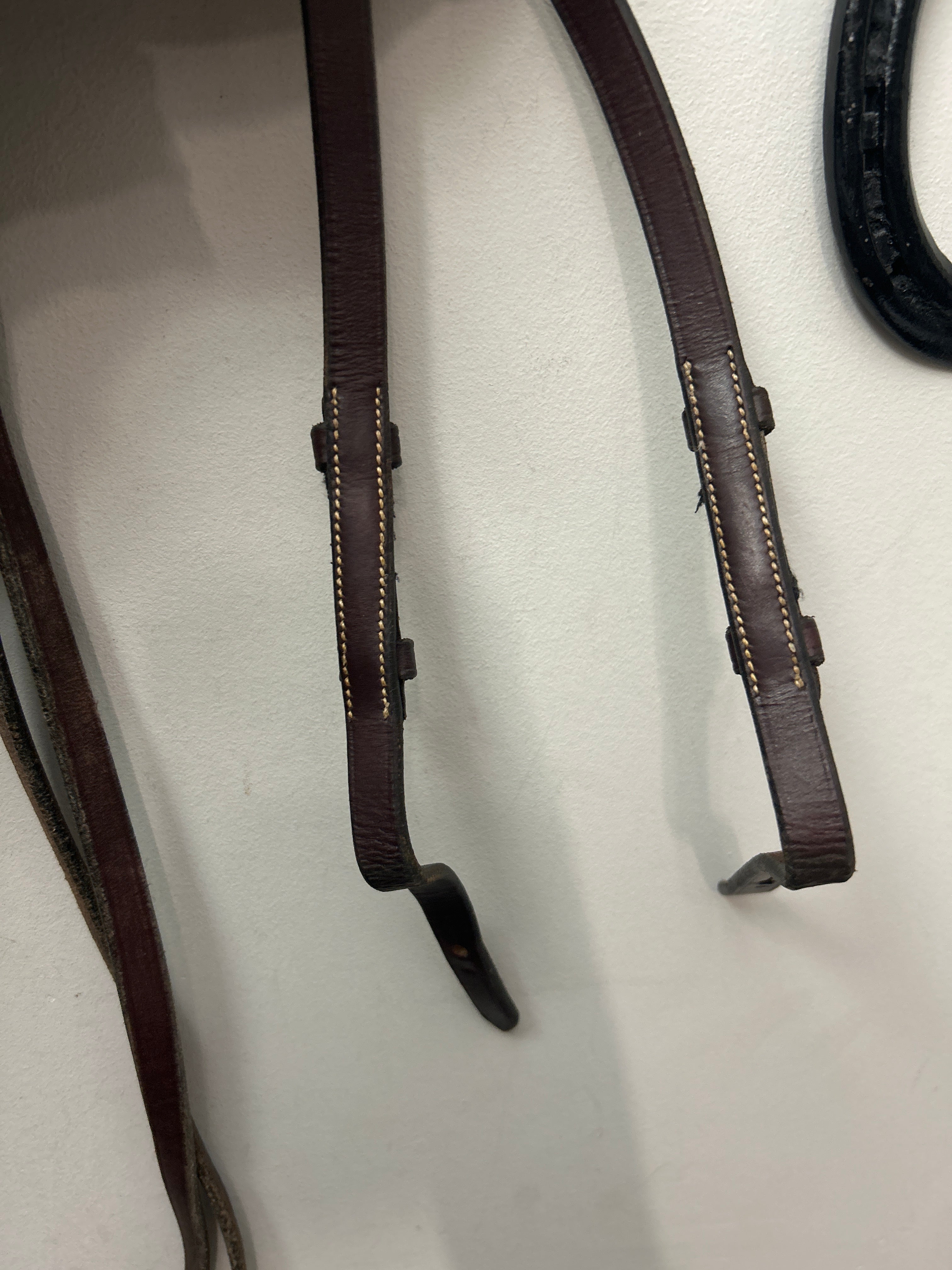 Brown Leather Curb Reins-English Reins-Consignment-Evolution Equestrian Co.